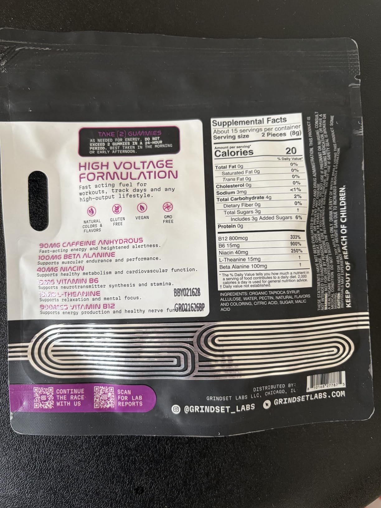 Energy Gummies for Men and Women, 90mg Caffeine with Beta-Alanine, L-Theanine, B12 and B6, Pre Workout Focus and Endurance Support, Vegan Non-GMO, Berry Plum, 30 Count customer photo 2