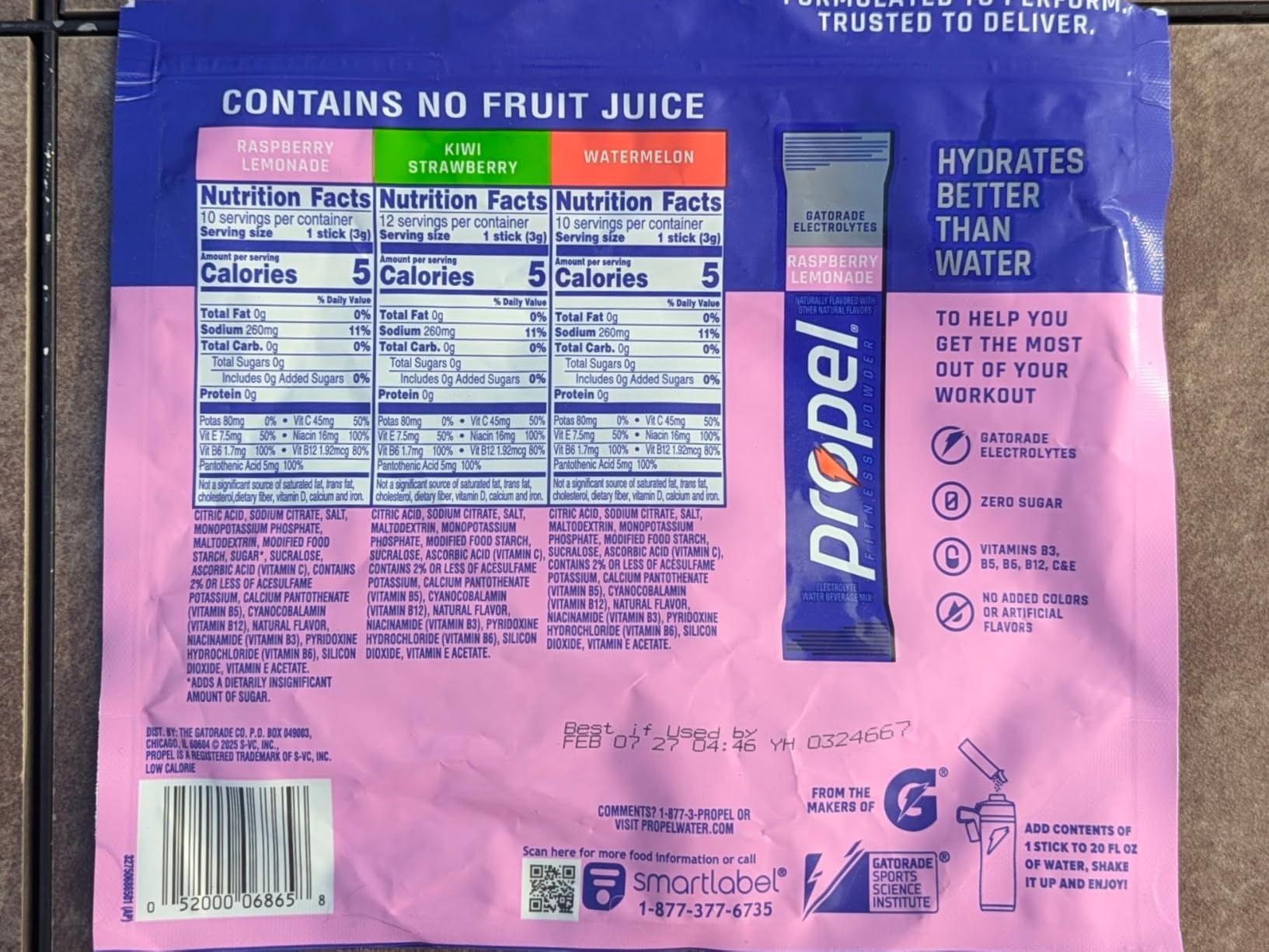 Propel Electrolyte Powder Drink Mix, 3 Flavor Variety Pack, (32 Servings), Zero Sugar, Enhanced Water Beverage, Gatorade Electrolytes, Vitamins, No Added Colors, No Artificial Flavors, Hydration customer photo 2