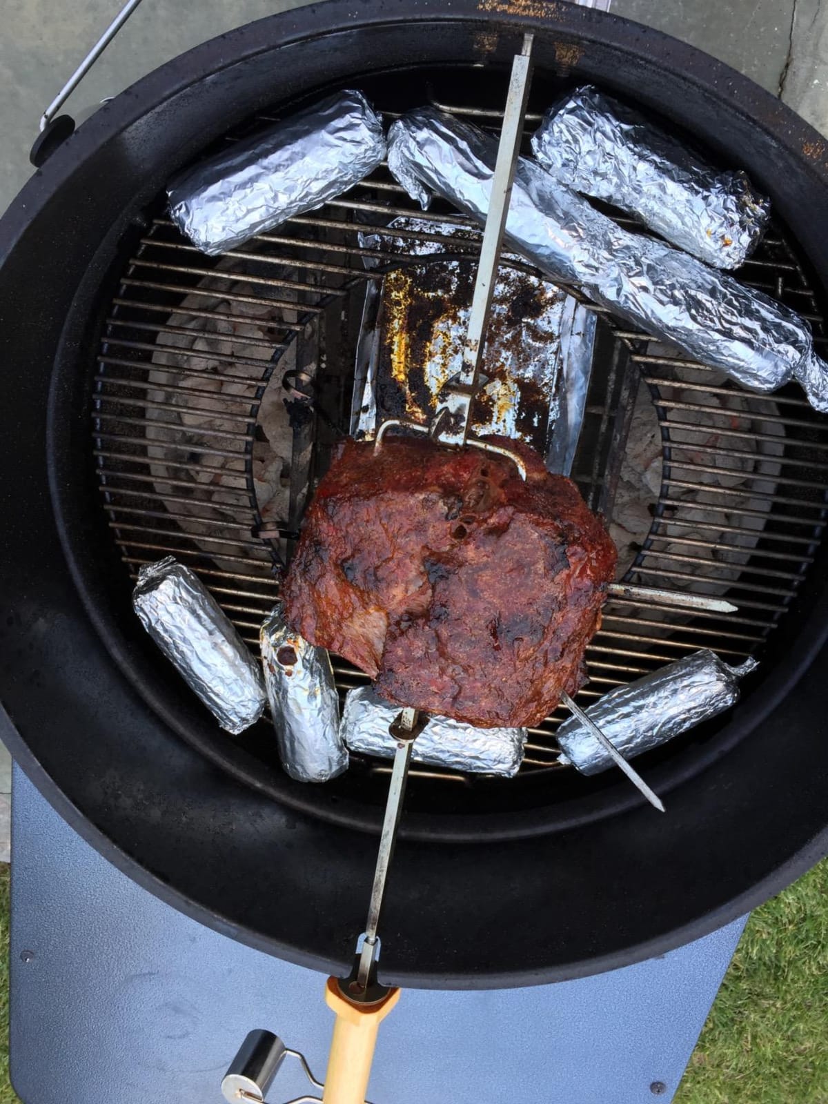 Weber Kettle Grill Rotisserie Kit for 22-Inch Charcoal Grill | Great for Slow Roasting Chicken, Lamb, Ribs, or Turkey; Includes Spit, Forks, and Motor - Gourmet Grill Accessory customer photo 1