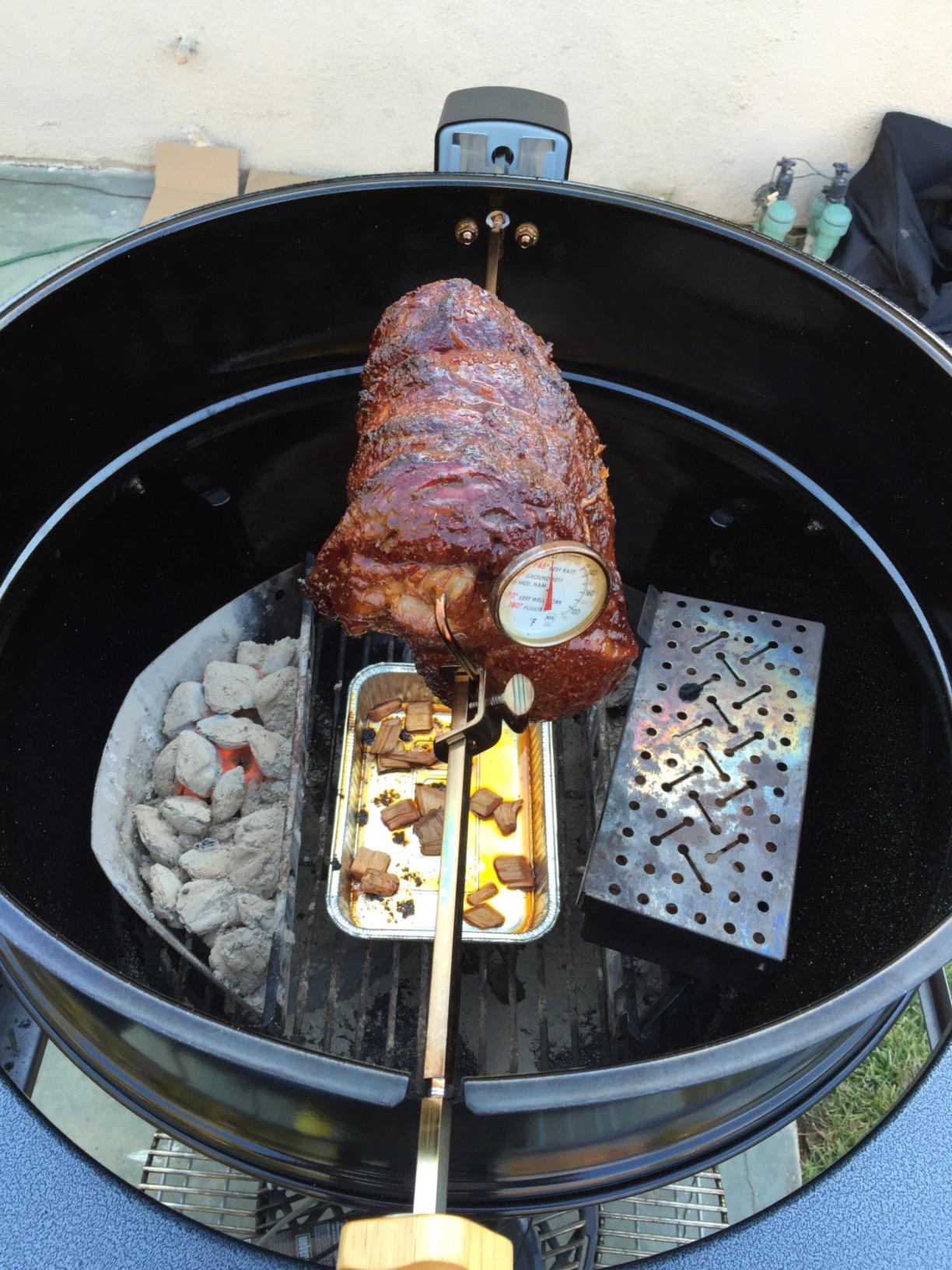 Weber Kettle Grill Rotisserie Kit for 22-Inch Charcoal Grill | Great for Slow Roasting Chicken, Lamb, Ribs, or Turkey; Includes Spit, Forks, and Motor - Gourmet Grill Accessory customer photo 2