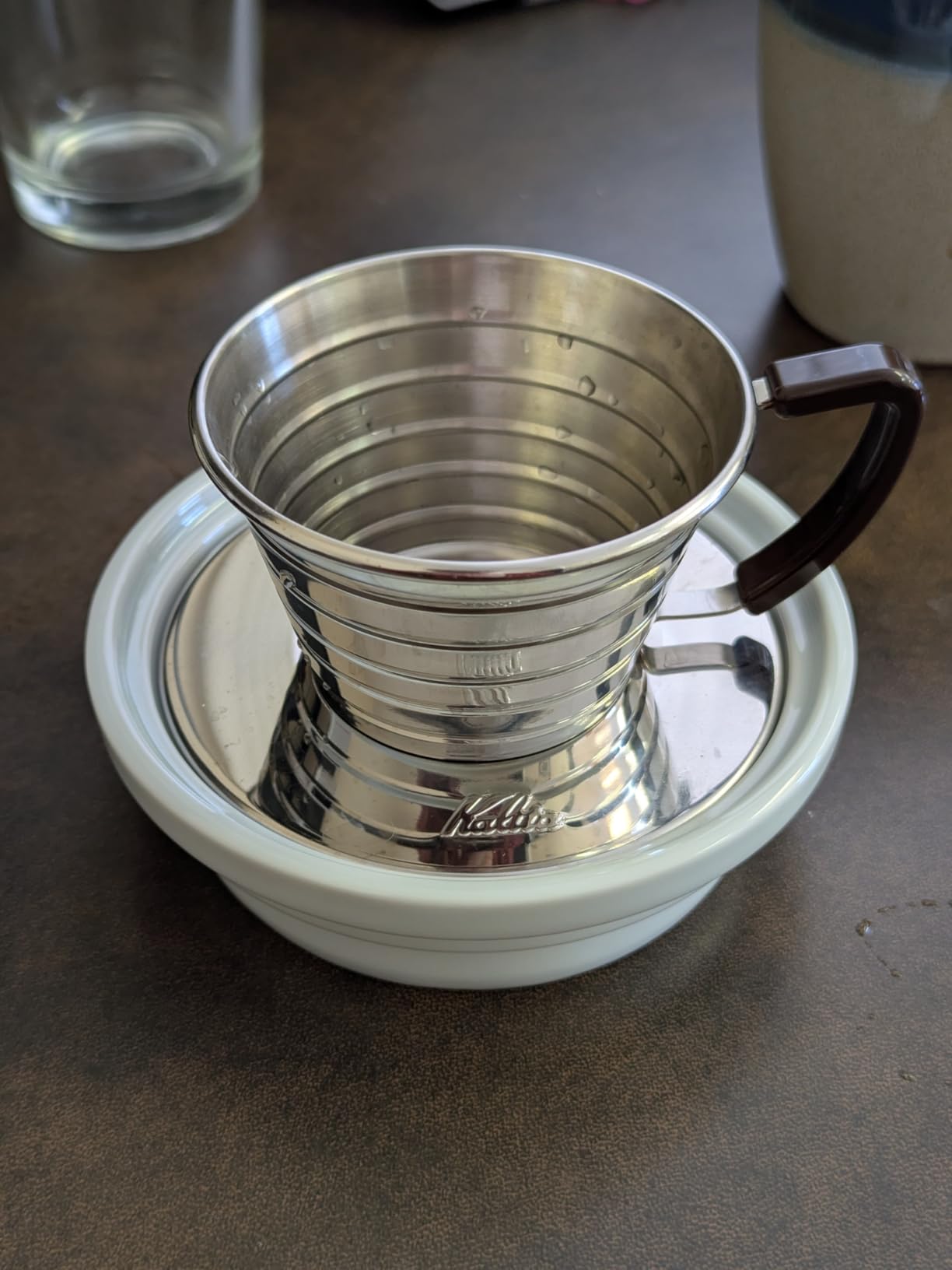 Kalita Wave 185 Drippers, Polished Stainless Steel Pour Over Coffee Dripper, Size 185, 2-4 Cups, Made in Japan customer photo 2