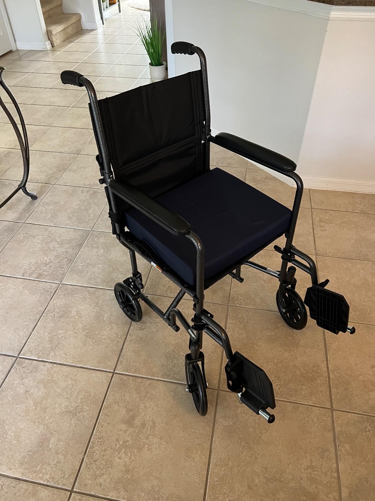 Drive Medical Folding Transport Wheelchair, Swing-Away Footrest, Silver | Lightweight Transport Wheelchair Folds for Easy Storage and Travel with Swing-Away Footrest for Simple Transfers customer photo 2