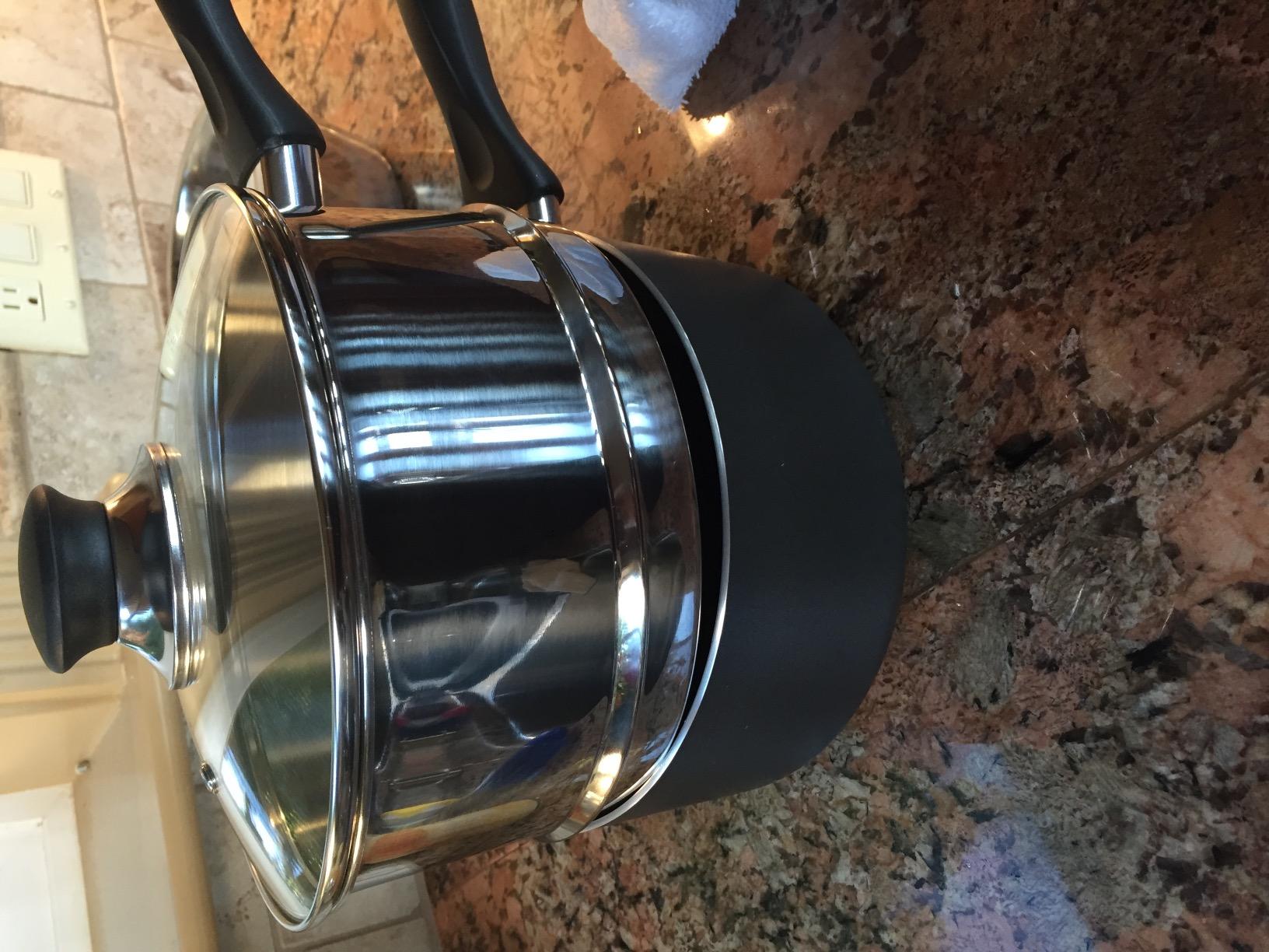 T-fal Specialty Nonstick Double Boiler 3 Quart Oven Safe 350F Cookware, Pots and Pans, Dishwasher Safe Silver/Black customer photo 1