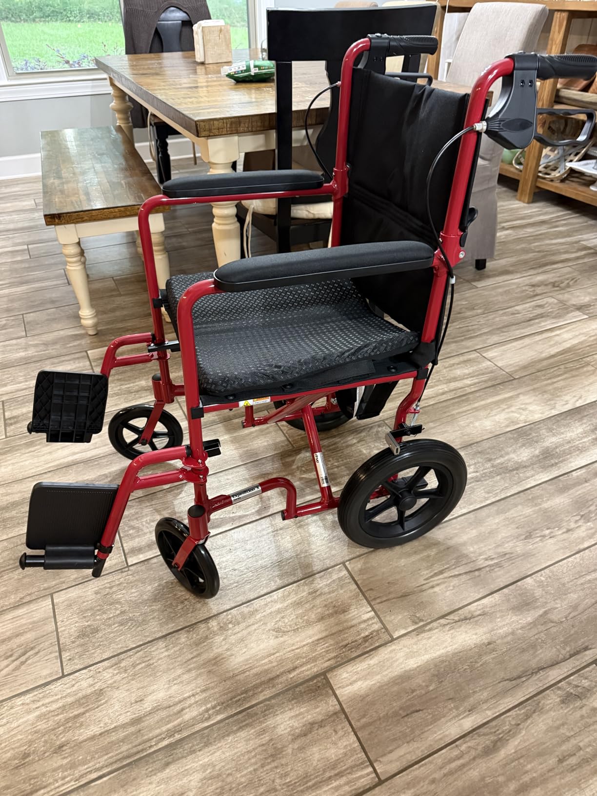 Lightweight Expedition Transport Wheelchair with Hand Brakes, Red | Transport Wheelchair Featuring Lightweight Expedition Frame with Hand Brakes for Safety Daily for Everyday Use customer photo 1