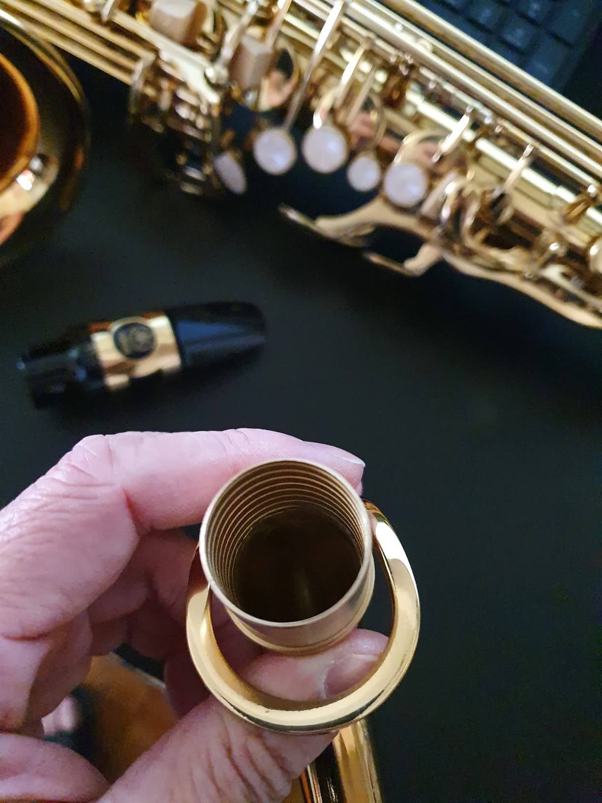 Yamaha YAS-480 Intermediate Eb Alto Saxophone, Gold Finish customer photo 2