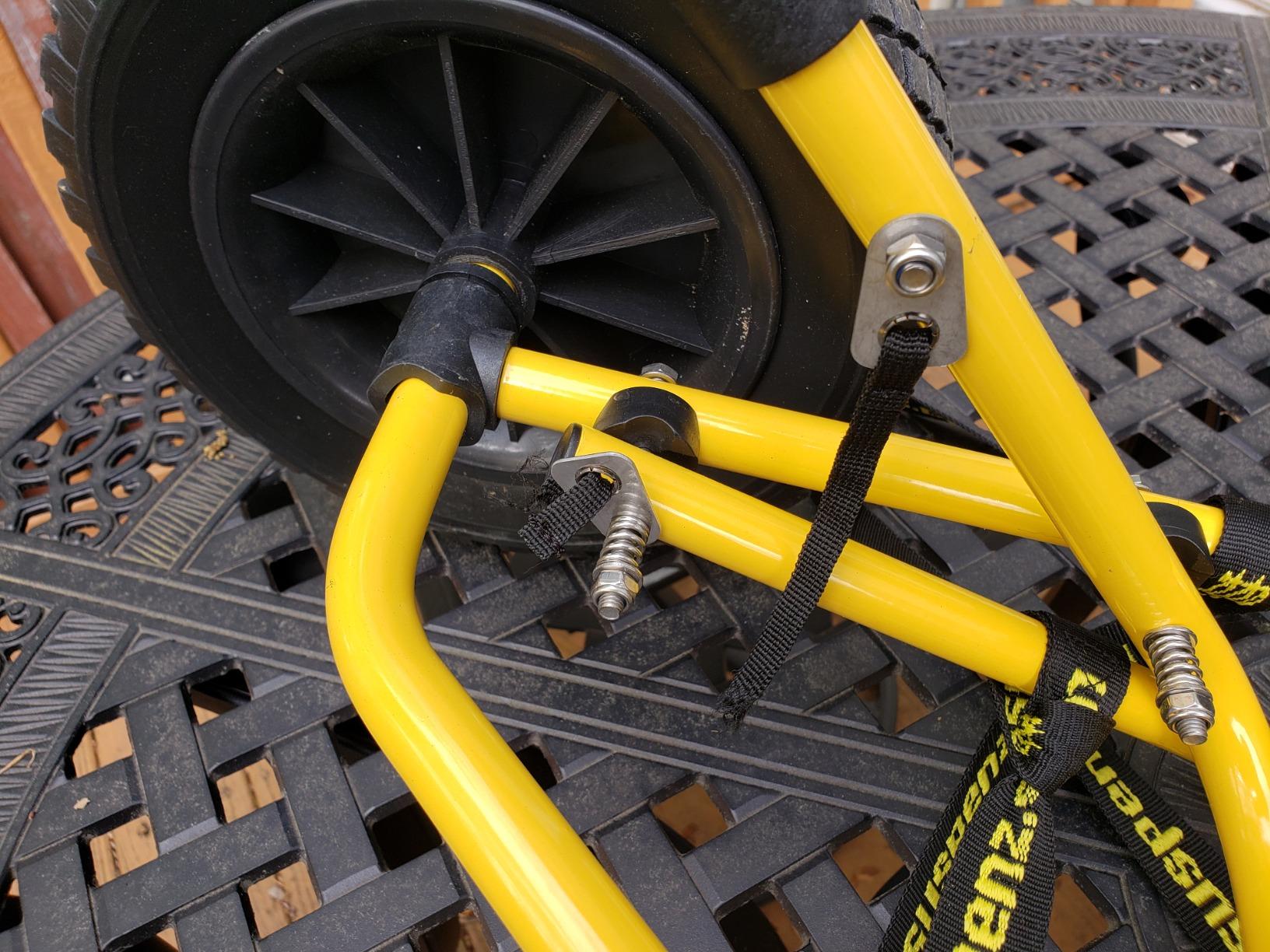 Suspenz Kayak Canoe Transport Trailer, DLX Kayak Cart, Trolley with Airless Wheels and Straps, Weight Capacity 150 lbs, Yellow (22-0044) customer photo 1