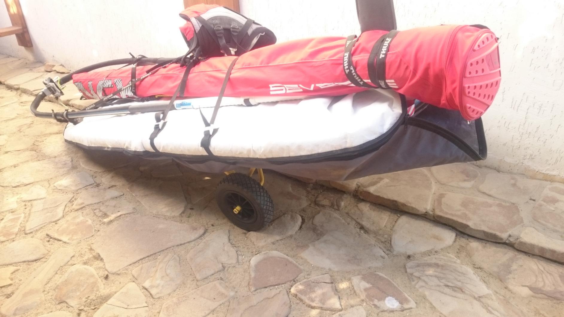 Suspenz Kayak Canoe Transport Trailer, DLX Kayak Cart, Trolley with Airless Wheels and Straps, Weight Capacity 150 lbs, Yellow (22-0044) customer photo 2