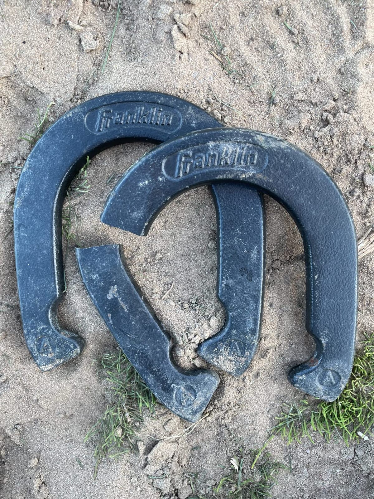Franklin Sports Official Weight Steel Horseshoe Set - Recreational | Backyard, Beach + Lawn Play, Forged Scoring Stakes, Weather Resistant Construction, Rain or Shine Fun for All Ages customer photo 1