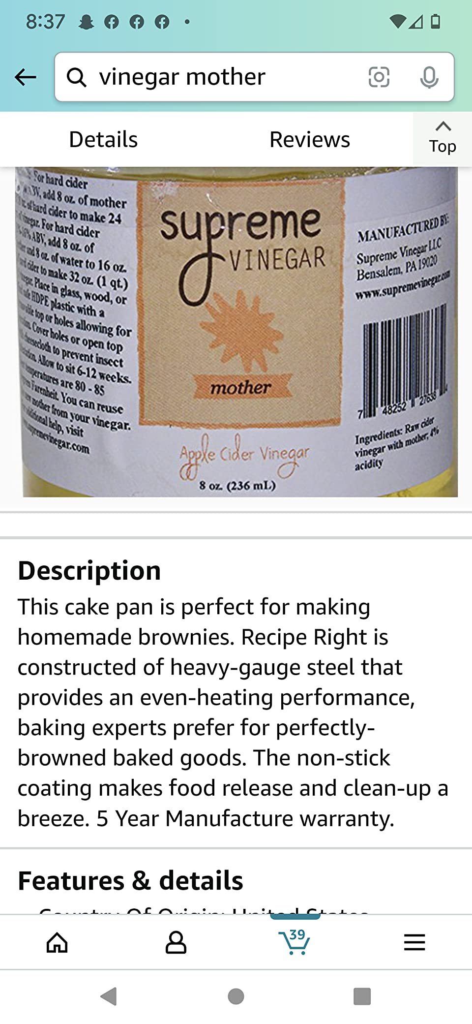 3696 Supreme Cider Mother of Vinegar Yellow 8 oz customer photo 1