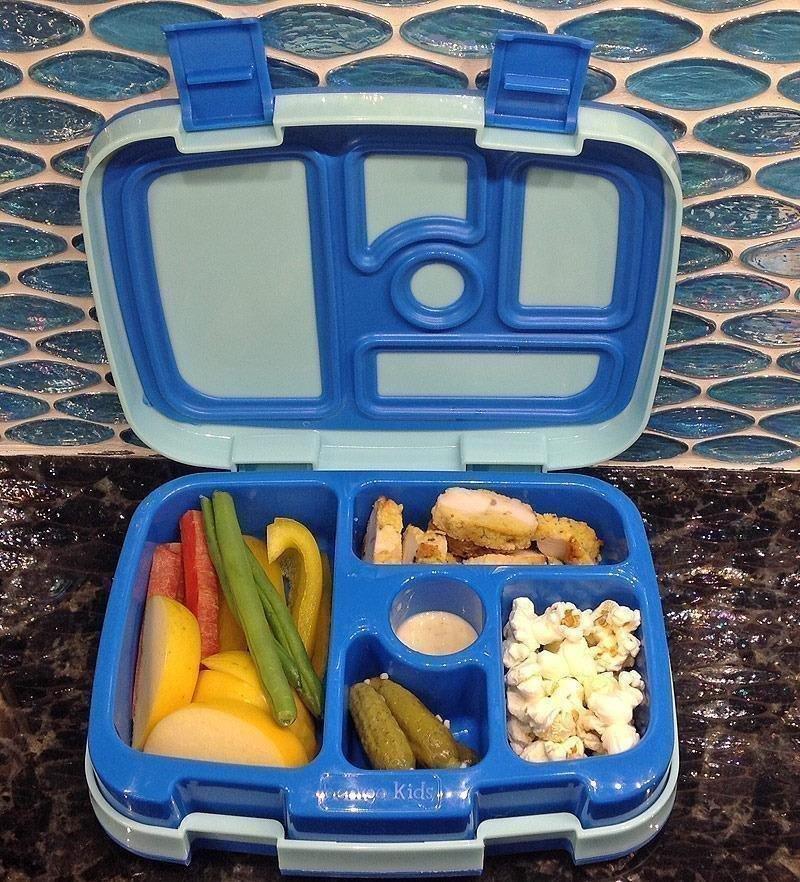 Bentgo Kids Bento-Style 5-Compartment Leak-Proof Lunch Box | Ideal Portion Sizes for Ages 3-7, Durable, Drop-Proof, Dishwasher Safe, PFAS & BPA-Free Materials (Blue) customer photo 1