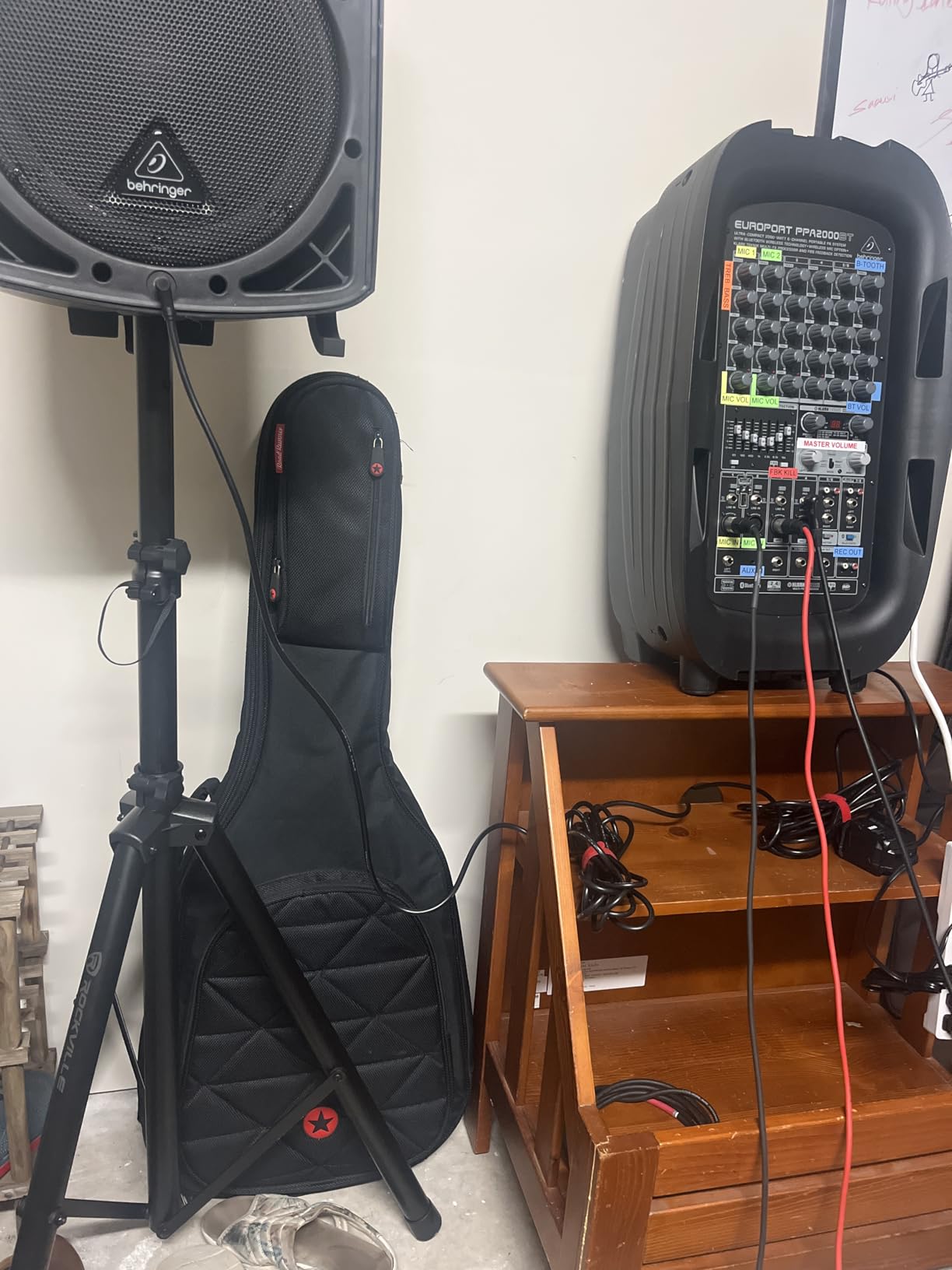 Rockville RVES1 Pair Adjustable Tripod PA Speaker Stands with Carry Bag - Steel Construction, 40-71 inch Height Range, 100 lb Capacity, Universal DJ/PA/Studio Use customer photo 1
