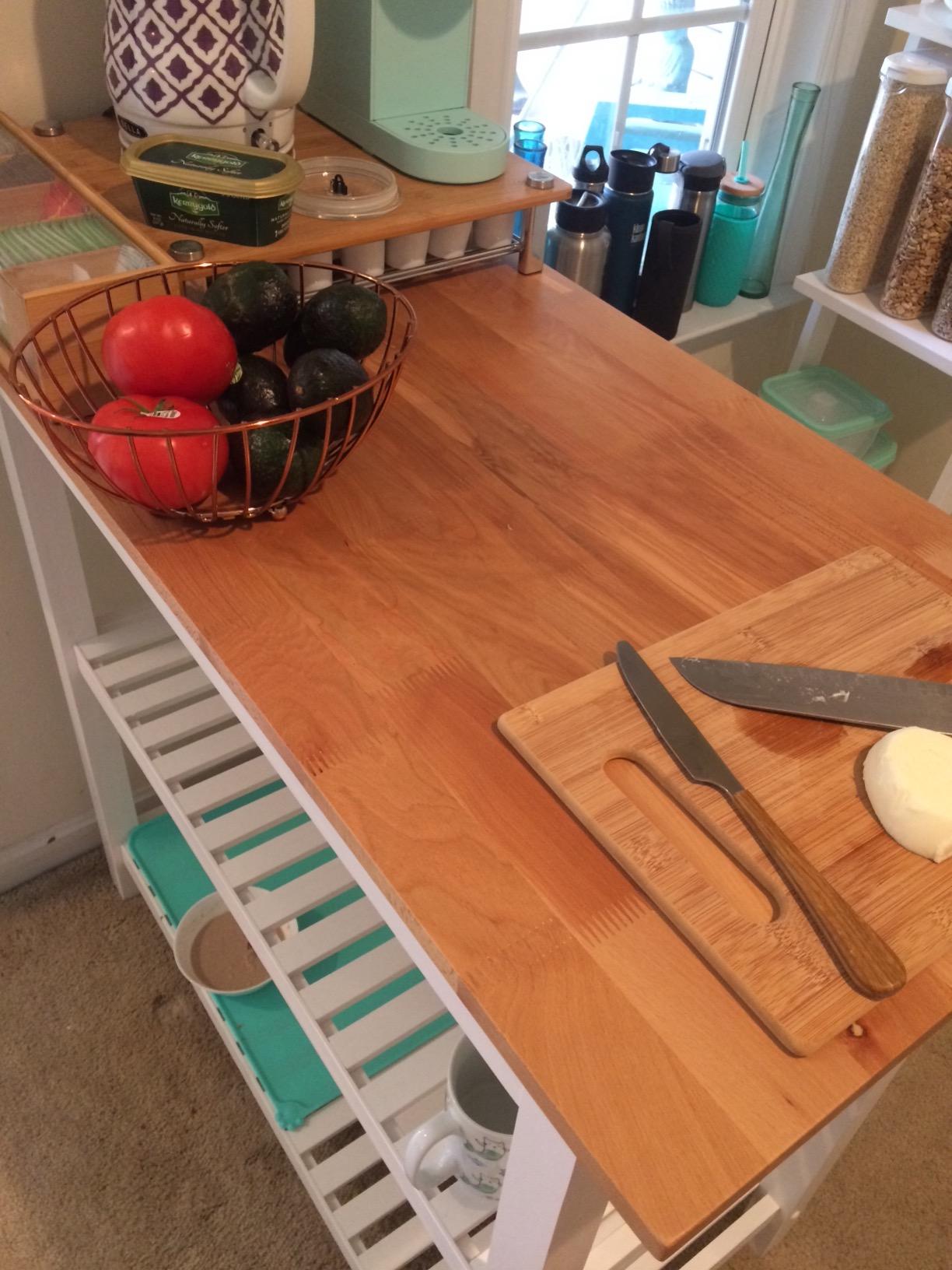 Casual Home Kitchen Island with Solid American Hardwood Top, Natural/White, 40 W (373-91) customer photo 2
