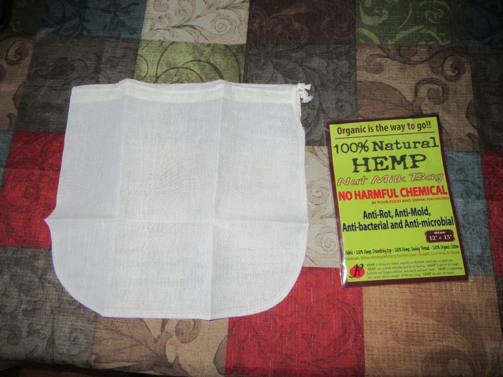 P&F Hemp Nut Milk Bag Reusable | All Natural | No More Microplastic and Toxic Chemicals | Better Than Cotton | Super Healthy Strainer for Making Yogurt/Ghee/Rice | Almond Cloth Filter | 13 X 12-Inches customer photo 2