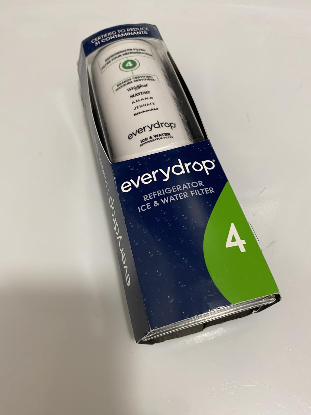everydrop by Whirlpool Ice & Water Refrigerator Filter 4, Green, EDR4RXD1 | NSF 42, 53 & 401 Certified, Reduces 32 Contaminants Including 99% Microplastics, Coconut Shell Carbon Core, Genuine Filter customer photo 1