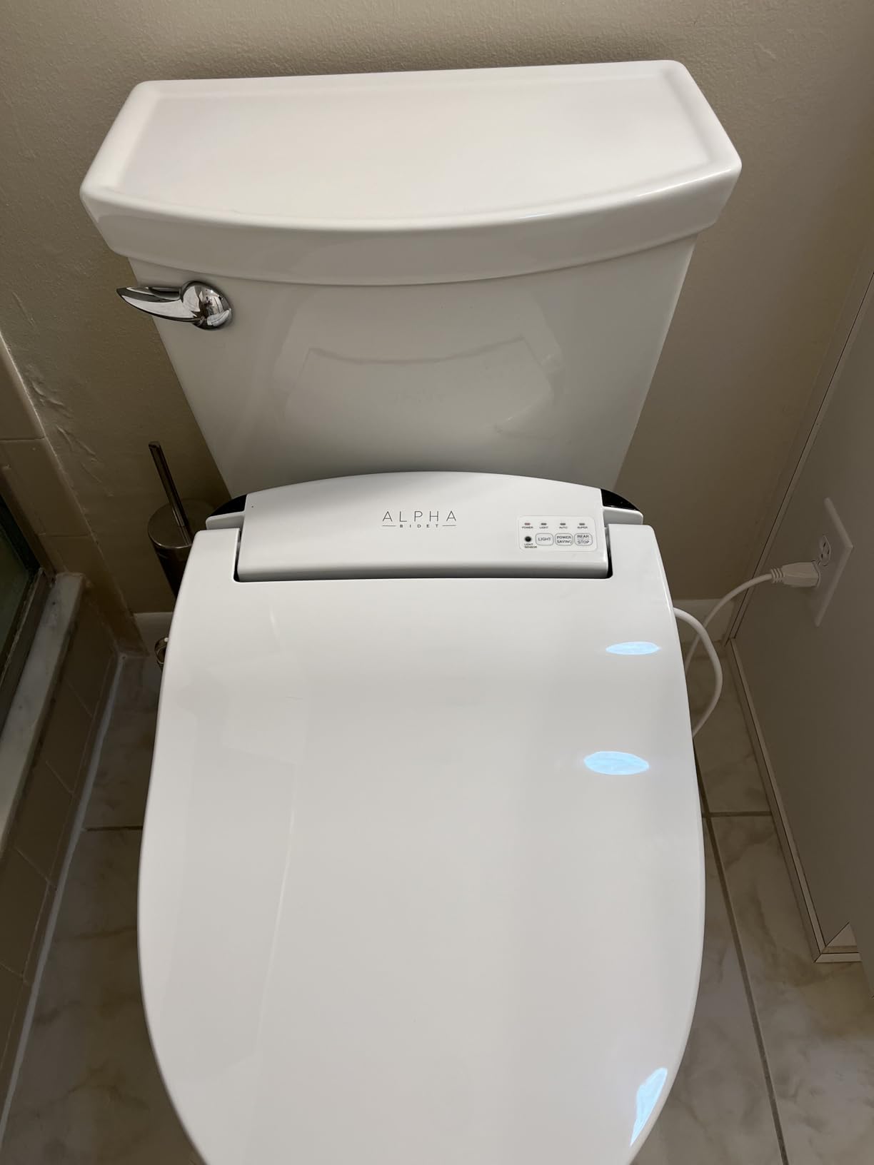 ALPHA BIDET JX2 Elongated Bidet Toilet Seat, White, Endless Warm Water, Bowl Mist, LED Light, Quiet Operation, Wireless Remote, Stainless Steel Nozzle, Sittable Lid, 3 Year Warranty customer photo 1