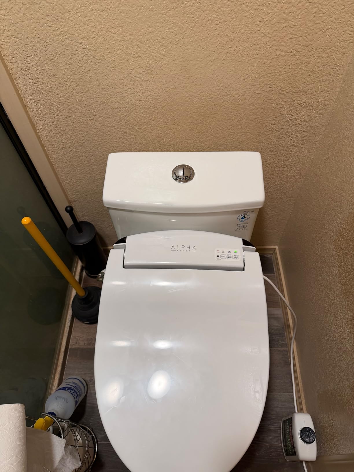 ALPHA BIDET JX2 Elongated Bidet Toilet Seat, White, Endless Warm Water, Bowl Mist, LED Light, Quiet Operation, Wireless Remote, Stainless Steel Nozzle, Sittable Lid, 3 Year Warranty customer photo 2