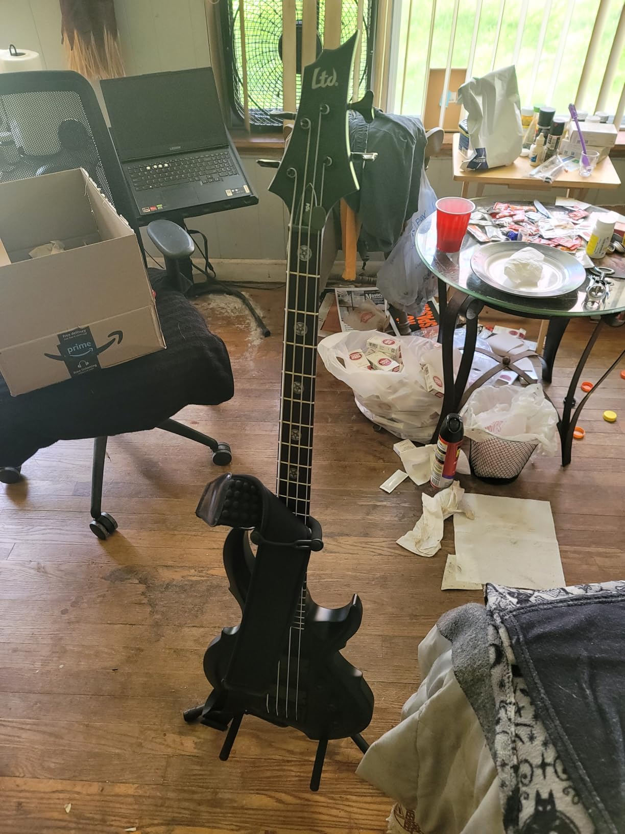 ESP LTD TA-204 FRX Signature Series Tom Araya Bass Guitar, Black Satin customer photo 1