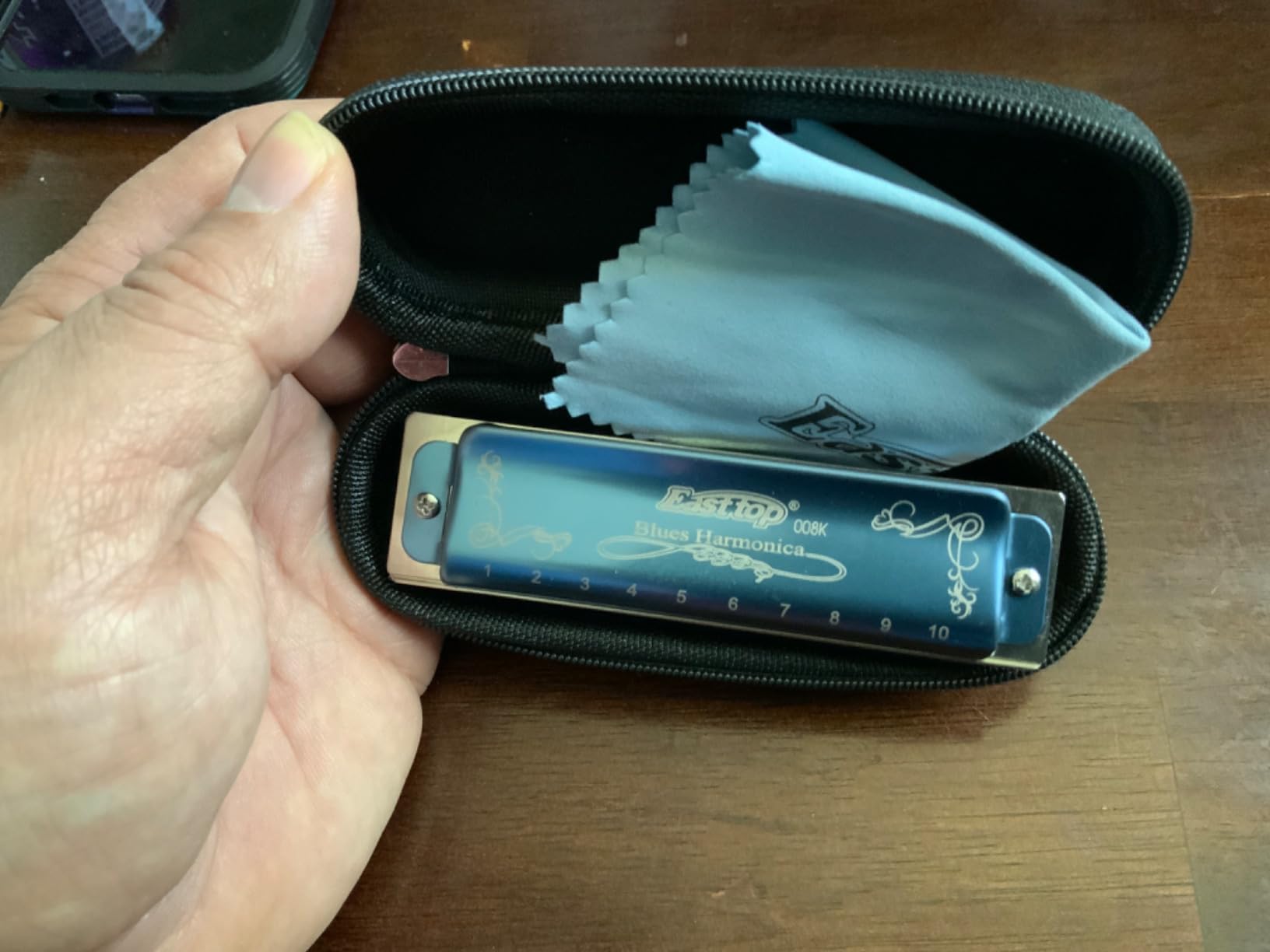 East top Harmonica Key of C, 10 Holes 008K Diatonic Mouth Organ with Blue Case customer photo 1