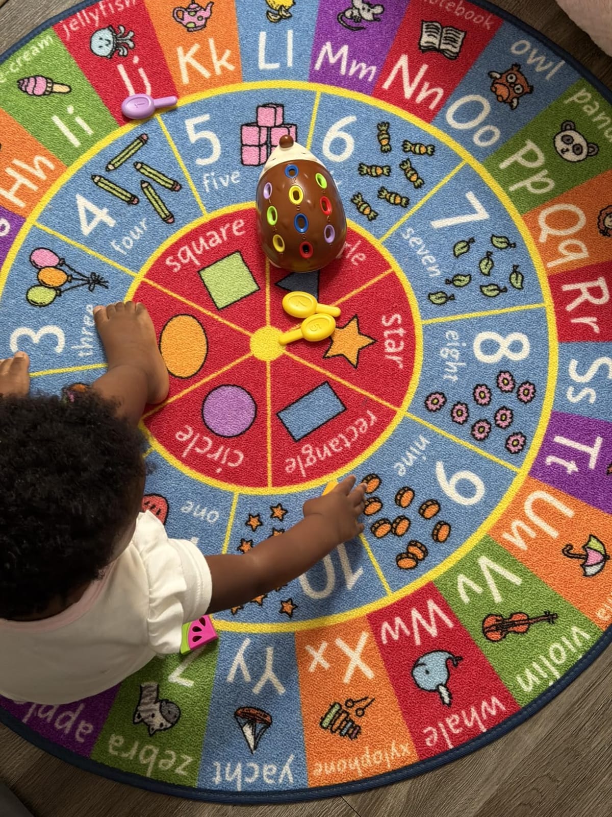 KC Cubs: Educational Rug: ABC Alphabet, Numbers & Shapes - 8x10' Playmat - Interactive Play, Activity Area Carpet, Bedroom-Classroom, Baby-Toddler-Kid customer photo 2