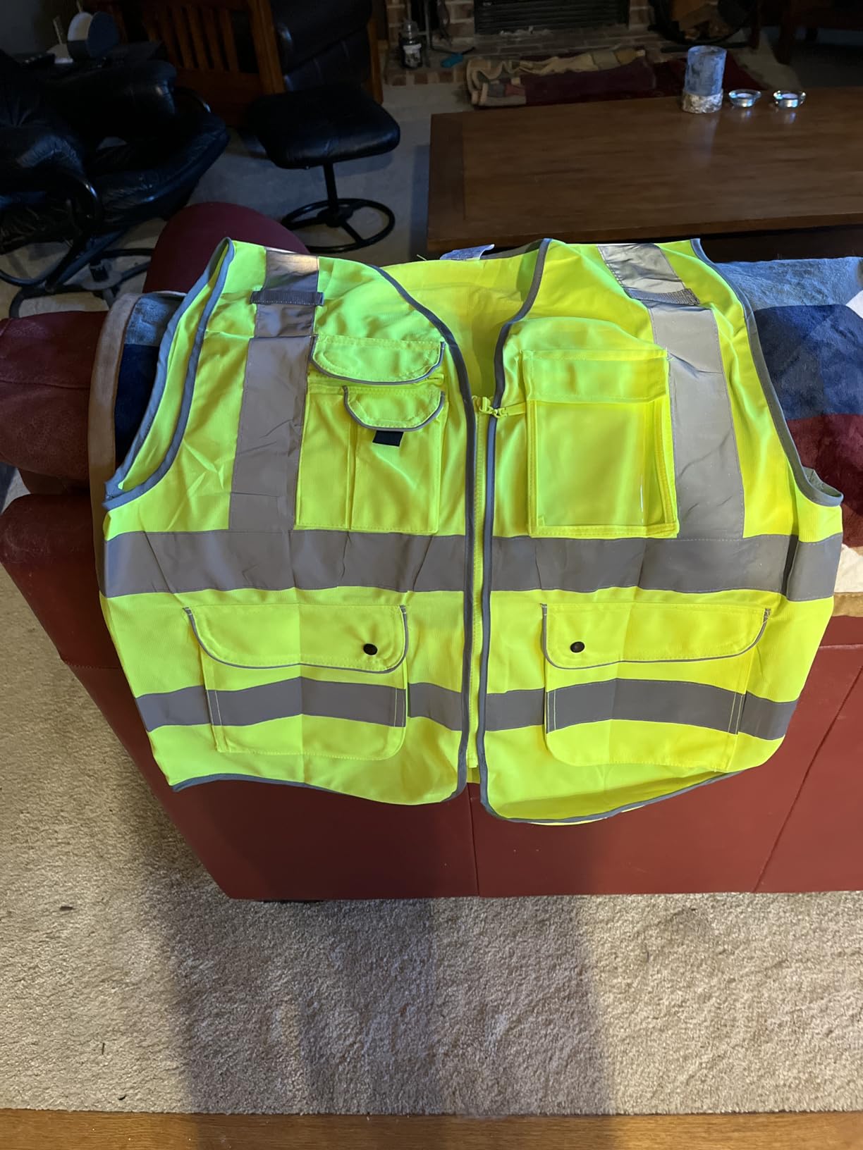 JKSafety Safety Vest for Men Women Reflective Hi Vis JK150 Yellow L | ANSI Class 2, 9 Pockets, 4 Reflective Strips High Visibility Lightweight Constructions & Outdoor Activities customer photo 1