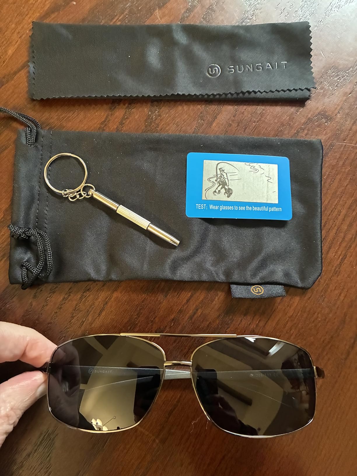 Ultra Lightweight Rectangular Polarized Sunglasses Men UV400 Protection customer photo 1