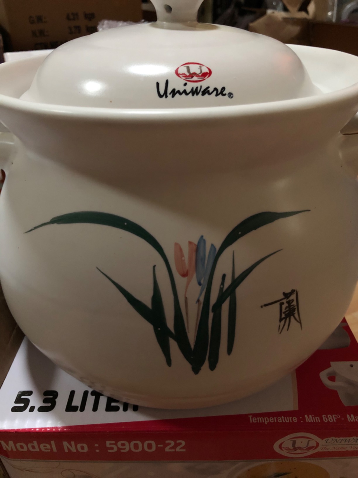 Uniware Heavy Duty Heat Proof Ceramic Pot, White, 4.3 Liter (7.8