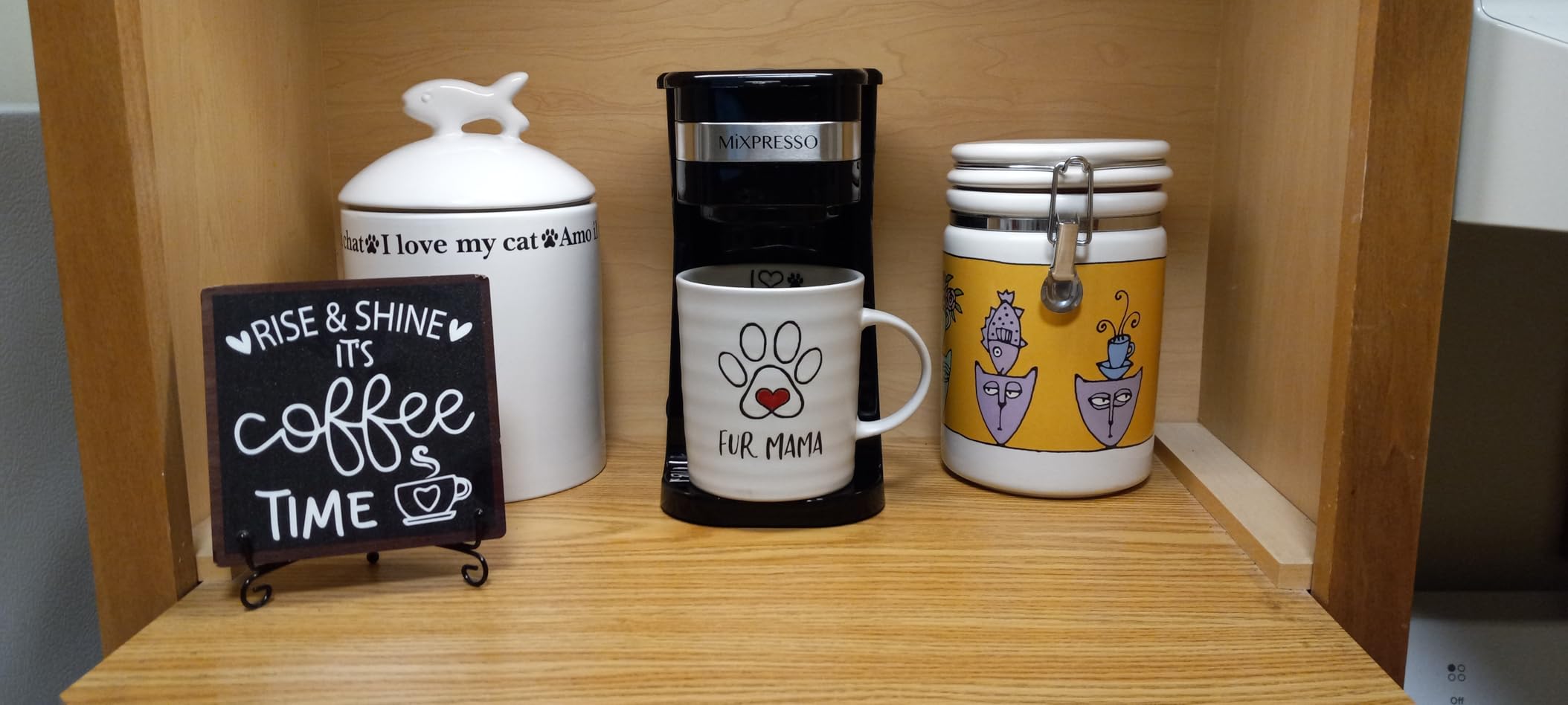 Mixpresso Single Serve & Single Cup Coffee Maker with 14oz Travel Mug Black | For ground coffee only, reusable filter, auto shut off. Compact personal drip coffee maker, not compatible with K-Cup pods. customer photo 1