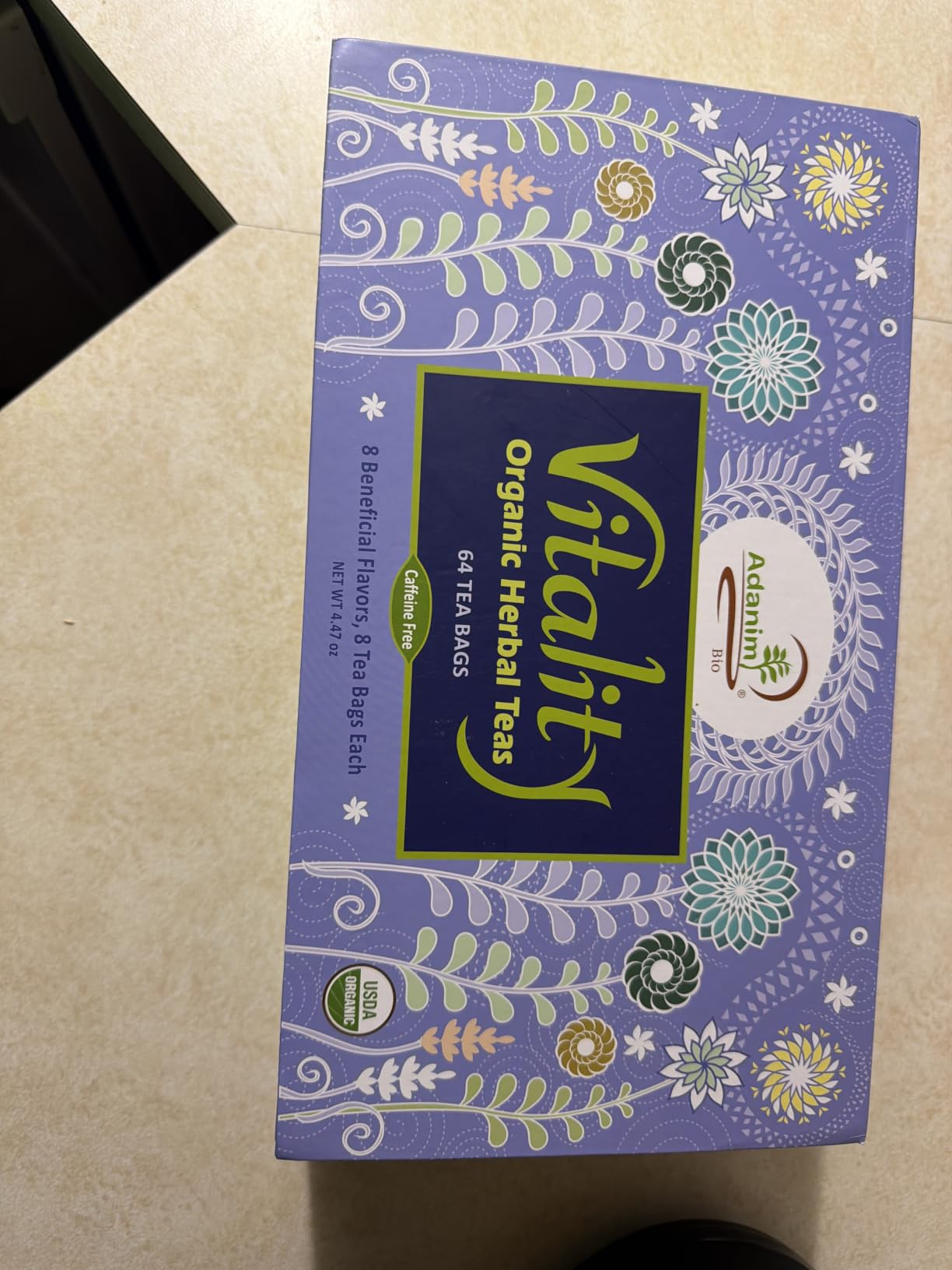 Adanim Bio Vitality Organic Herbal Tea Sampler Gift Box Caffeine Free 8 Unique Flavors for Tea Lovers 64 Individually Wrapped Tea Bags Variety Pack customer photo 2