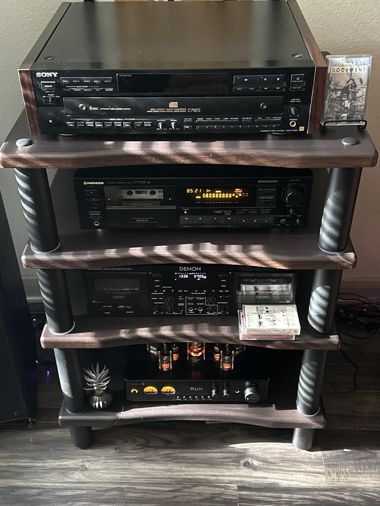 Monolith 4 Tier Shelf Audio Stand - Open Air Storage, Modular Design, Sturdy, Compatible with Bose, Polk, Sony, Yamaha, Pioneer and Others, Black customer photo 2