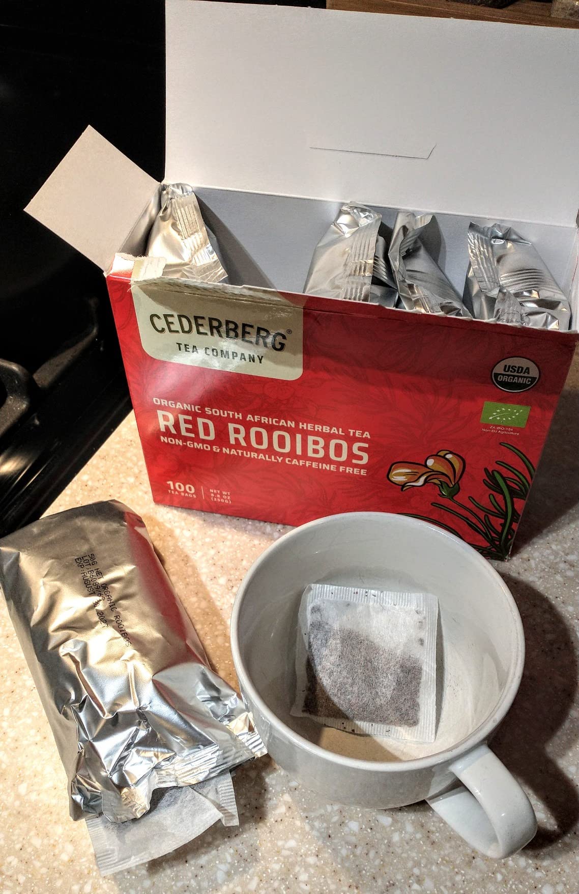 Red Rooibos Tea 100 Teabags USDA Organic - Naturally Caffeine Free - Cederberg Tea Company customer photo 2