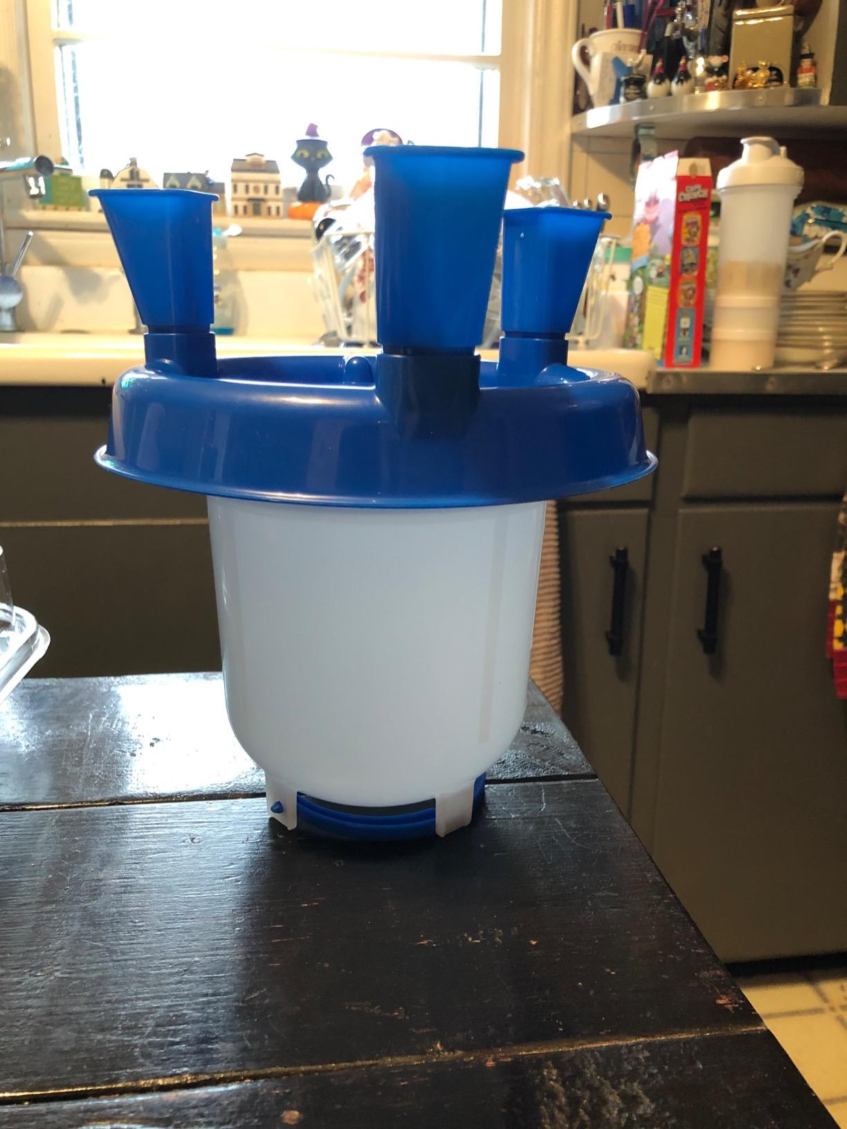 Double-Tuf Poultry Waterer with Legs | Durable Water Container | Carrying Handle for Chickens & Birds | Chicken Waterer | 1.5 Quart customer photo 2