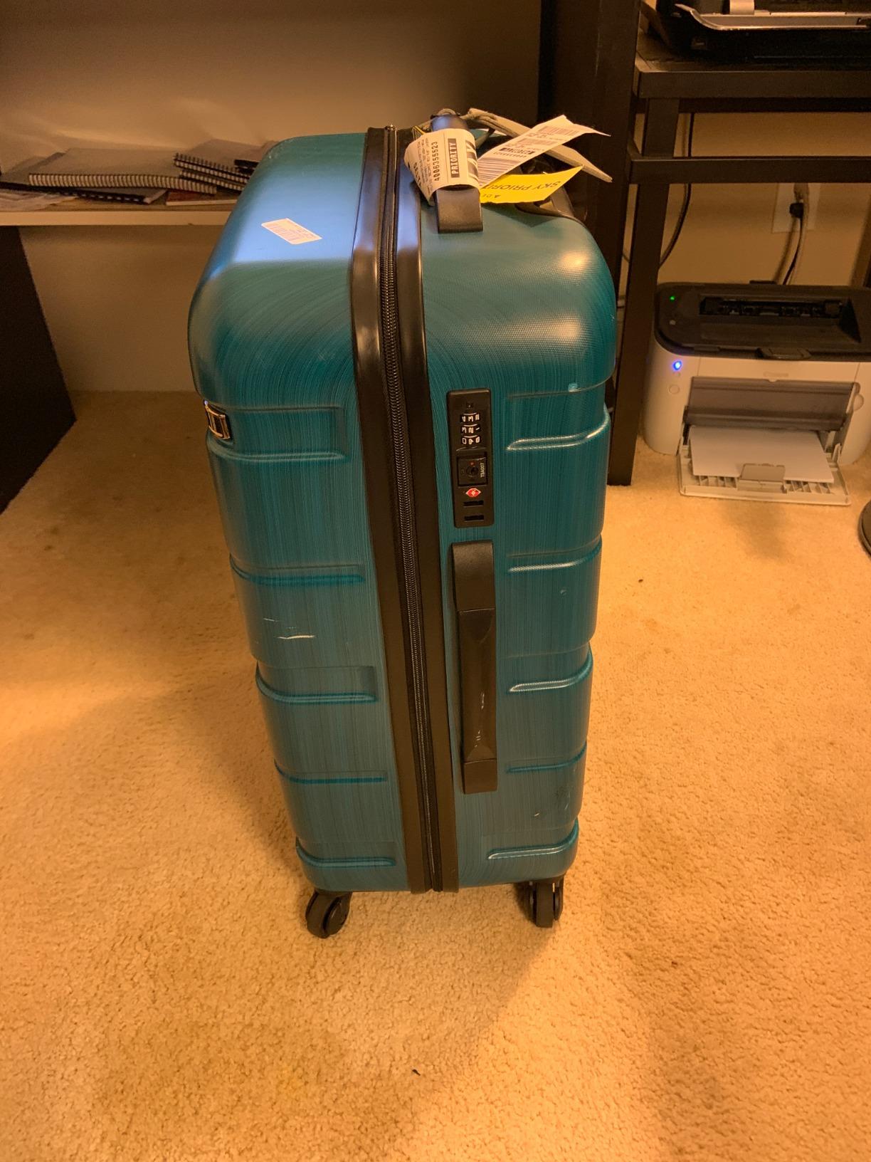 Coolife Medium Checked Luggage Hardside Suitcase with Spinner Wheels, 24in customer photo 2