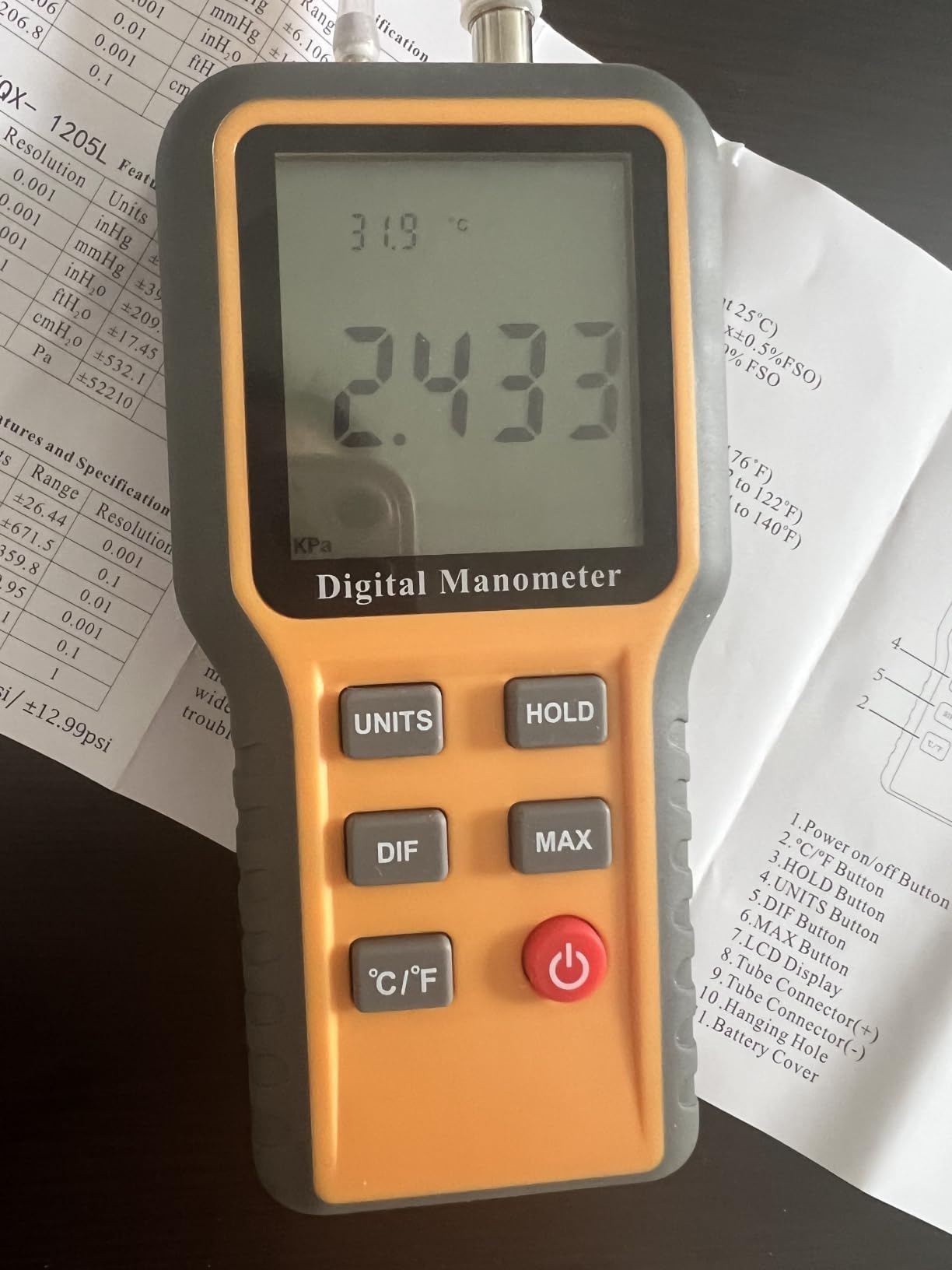 Manometer, Professional Air Pressure Meter, Dual-Port HVAC | Digital Manometer, Gas Pressure Tester, 12 Selectable Units Differential Pressure Gauge, (Included Battery) customer photo 1