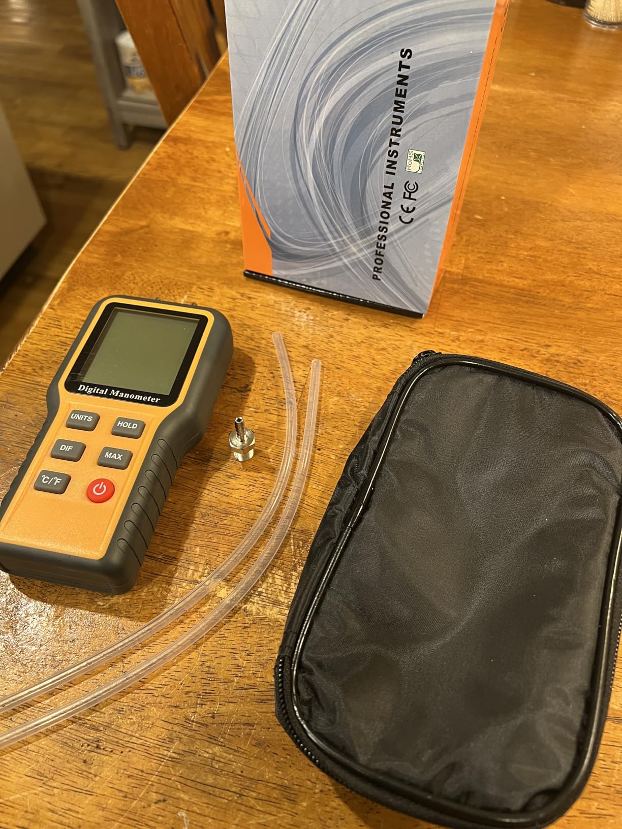 Manometer, Professional Air Pressure Meter, Dual-Port HVAC | Digital Manometer, Gas Pressure Tester, 12 Selectable Units Differential Pressure Gauge, (Included Battery) customer photo 2