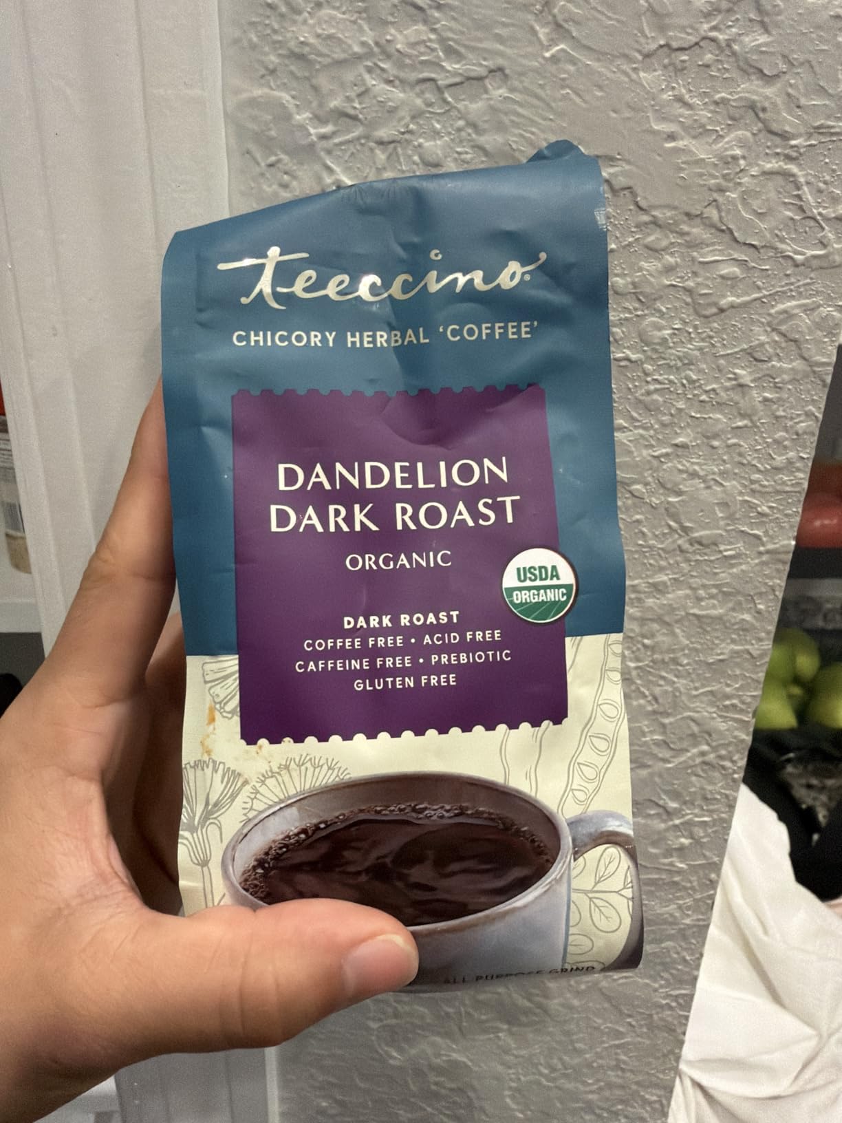 Teeccino Dandelion Dark Roast Herbal Coffee - 10 oz - Caffeine-Free Coffee Alternative with Prebiotics, Gluten Free, Acid Free, Organic customer photo 2