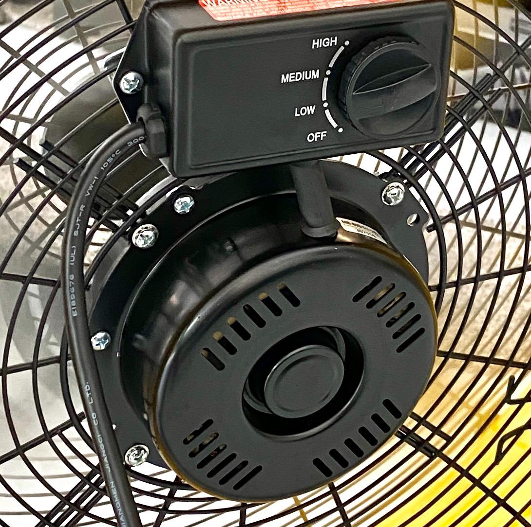 Tornado 24 Inch High Velocity Heavy Duty Tilt Metal Drum Fan Yellow - 7700 CFM, 3 Speed, 1/3 HP, 8 FT Cord, ETL Safety Listed customer photo 2