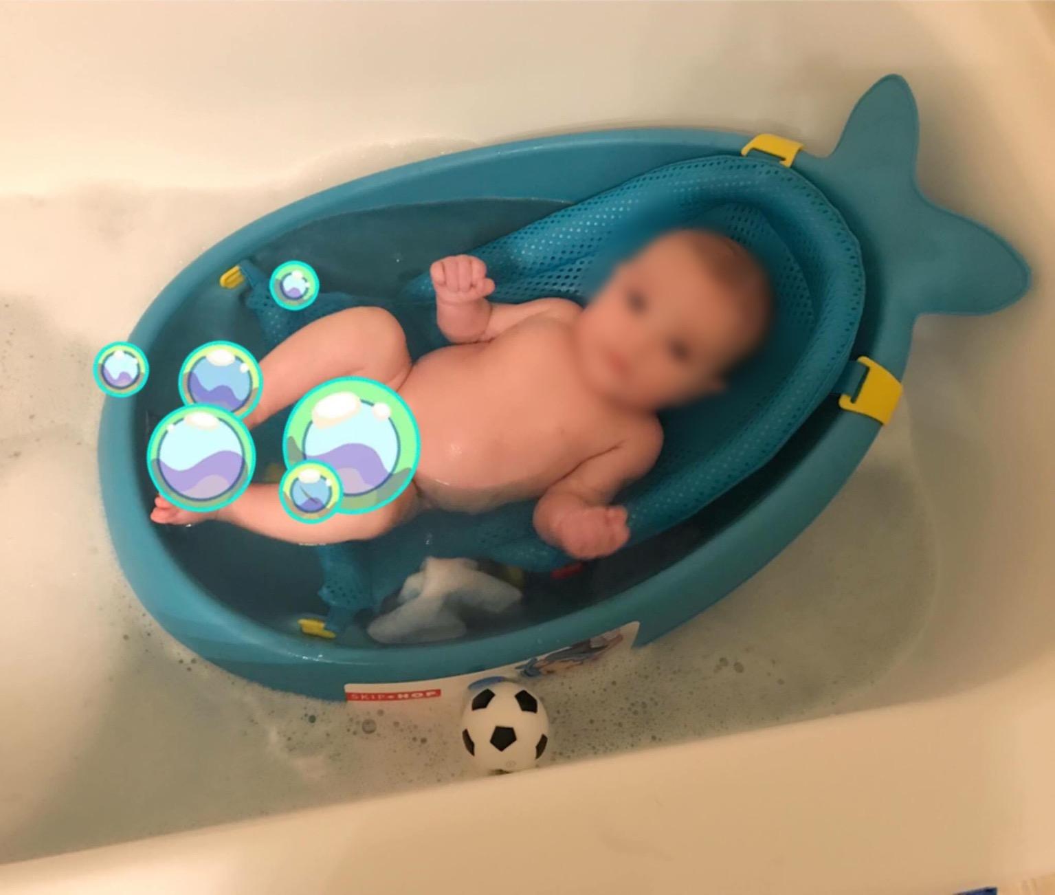 Skip Hop Infant Bath Tub 3-Stage Grow With Baby Smart Sling MOBY Bathtub Grey Age 0+ customer photo 2