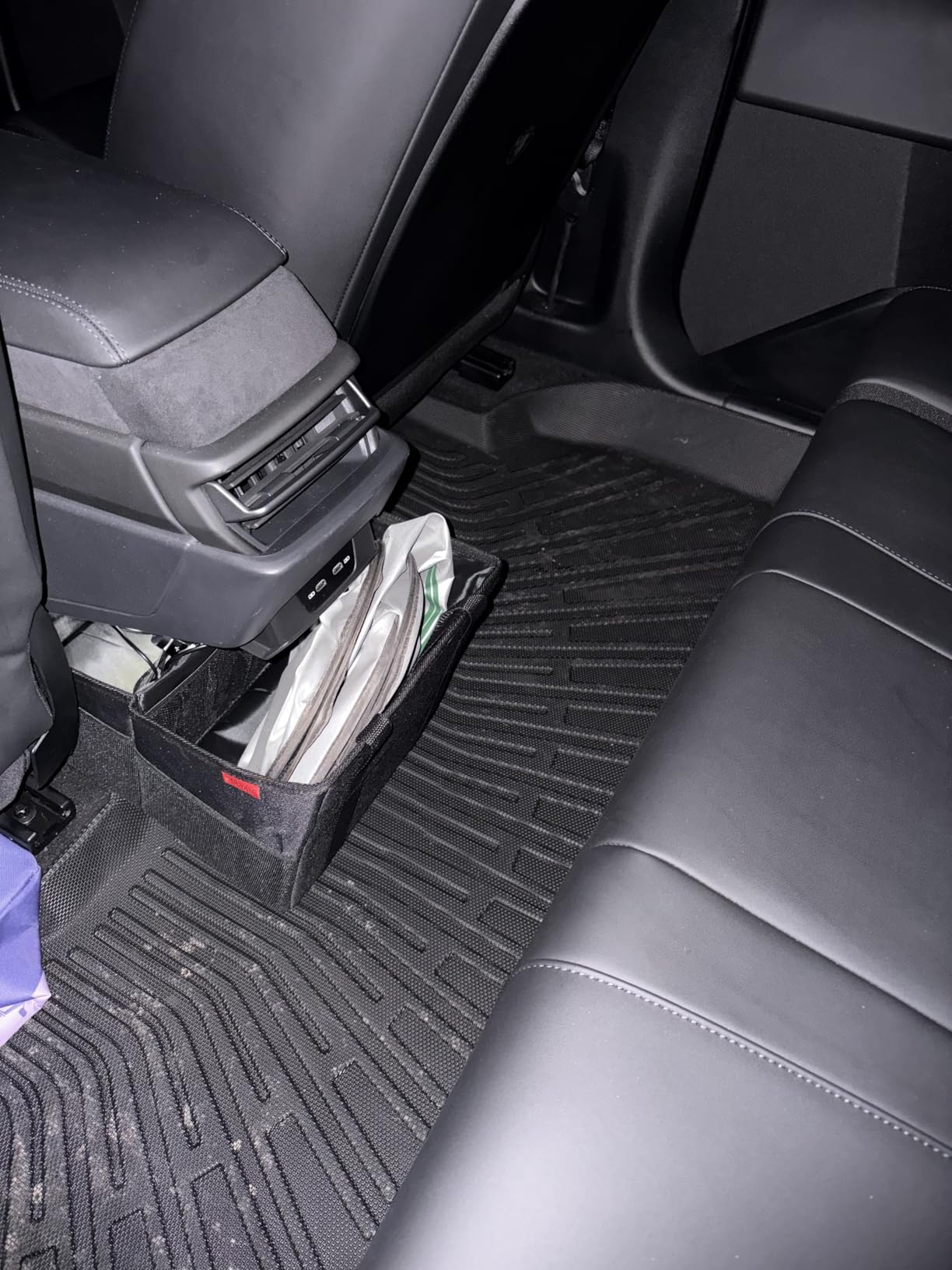YOOFAN Car Seat Organizer - Passenger Seat Organizer, Collapsible Small Car Seat Storage Organizer for Console Front/Back, Automotive Backseat Organizer with Belt 4 Cup Holders for Kids Accessories customer photo 2