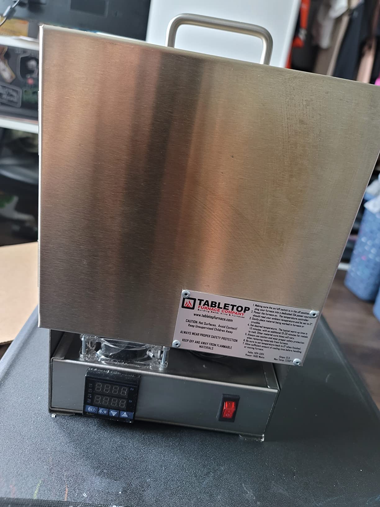 TableTop USA Hi-Temp 2200 Degree Electric Burnout Oven Kiln Vent Hole PROGRAMMABLE Controller Furnace Jewelry Making Dental Casting Wax 3D Resin PLA Burnout Made in the U.S.A. customer photo 1