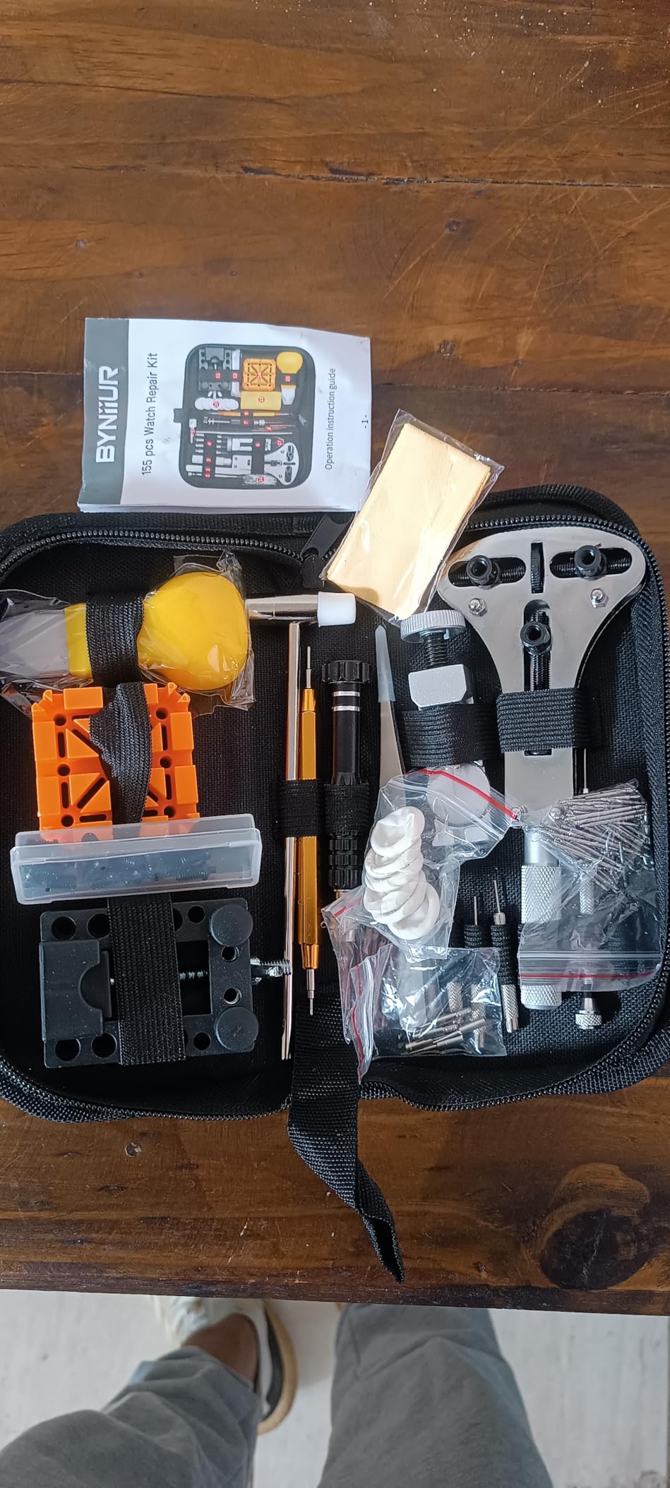 Watch Link Removal Kit, BYNIIUR Watch Repair Kit, Watch Case Opener Spring Bar Tools, Watch Battery Replacement Tool Kit, Watch Band Link Pin Tool Set with Carrying Case and Instruction Manual customer photo 1