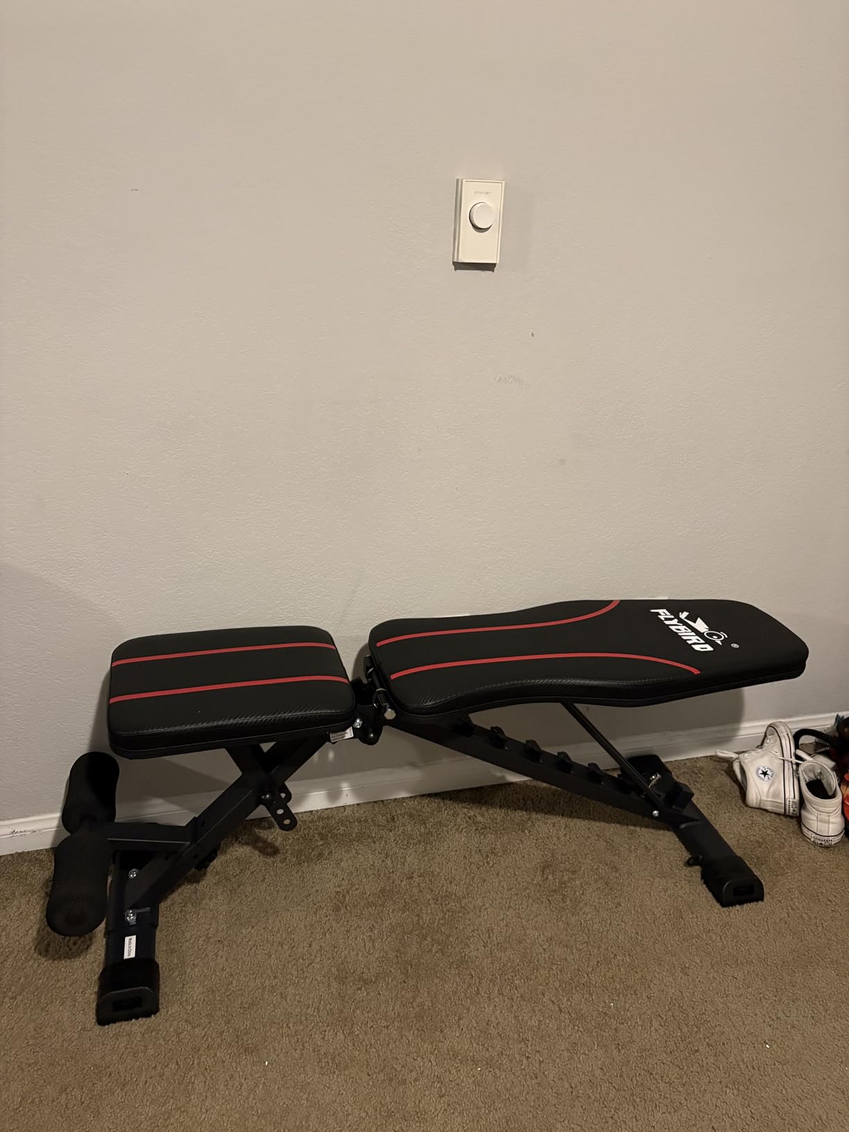 FLYBIRD WB2 Weight Bench, Utility Adjustable Weight Bench for Full Body Workout- Multi-Purpose Foldable Incline Bench (Black) customer photo 2