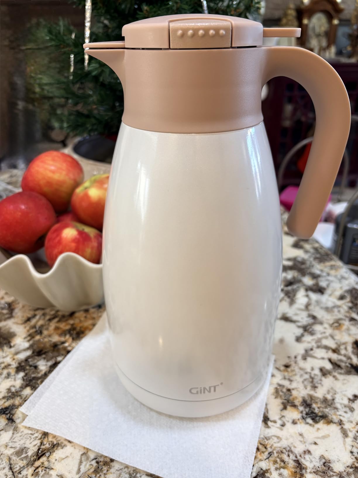 GiNT 34Oz Thermal Coffee Carafe, Insulated Stainless Steel Coffee Carafes for Keeping Hot/Double Walled Vacuum Coffee Carafe (Silver, 1L) customer photo 1