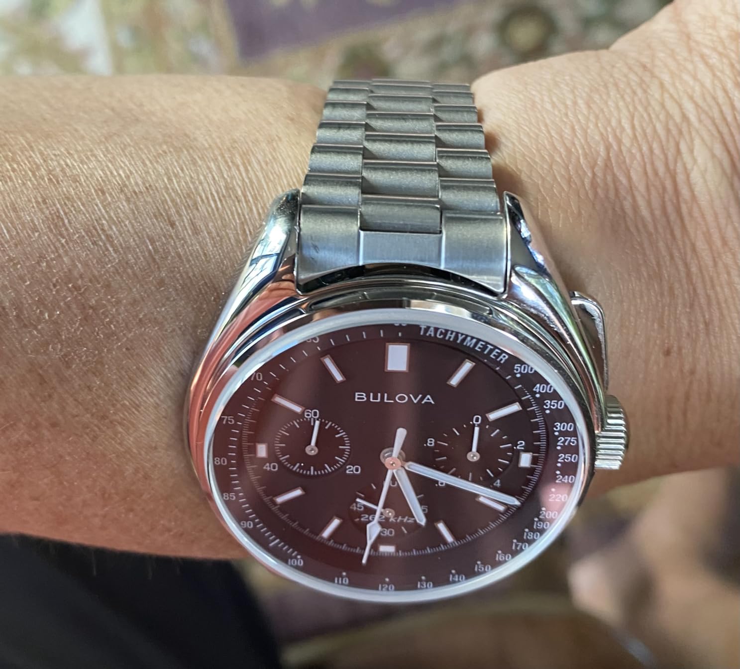 Bulova Men's Archive Series Lunar Pilot 6-Hand Chronograph High Performance Quartz Stainless Steel, Black NATO Strap and Sapphire Crystal Style: 96A225 customer photo 1