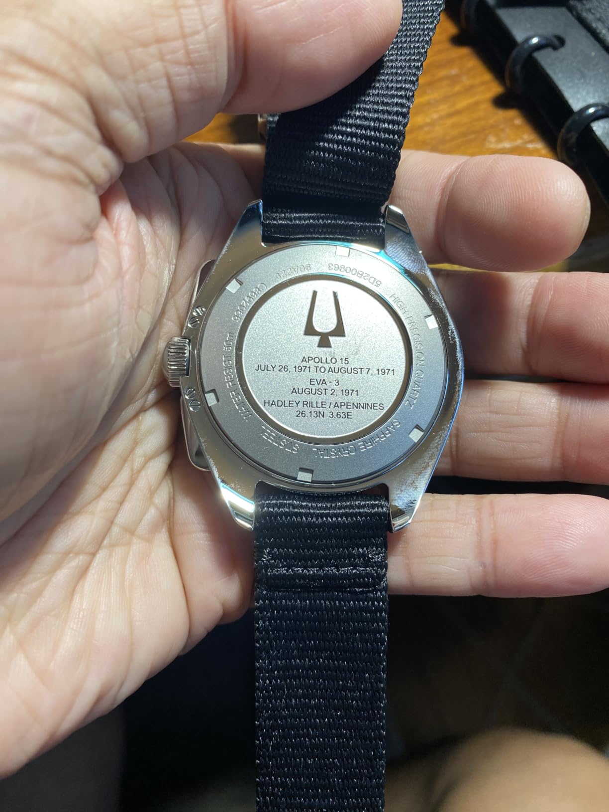 Bulova Men's Archive Series Lunar Pilot 6-Hand Chronograph High Performance Quartz Stainless Steel, Black NATO Strap and Sapphire Crystal Style: 96A225 customer photo 2