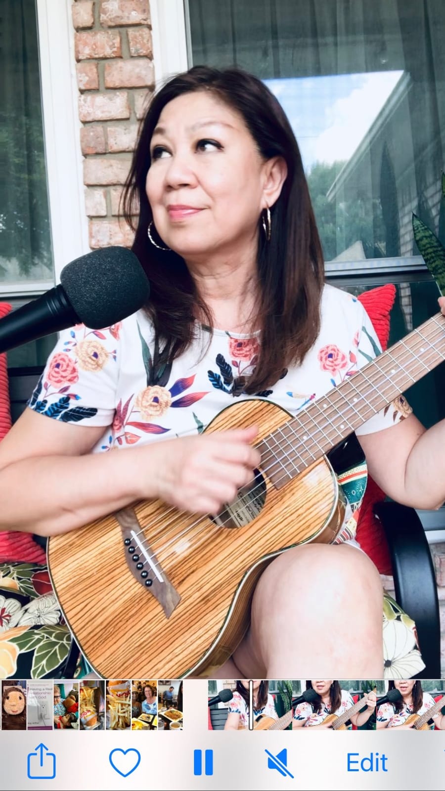 Caramel 6 String CB103G 30 In Glossy Zebra Wood Acoustic Electric Ukulele customer photo 2
