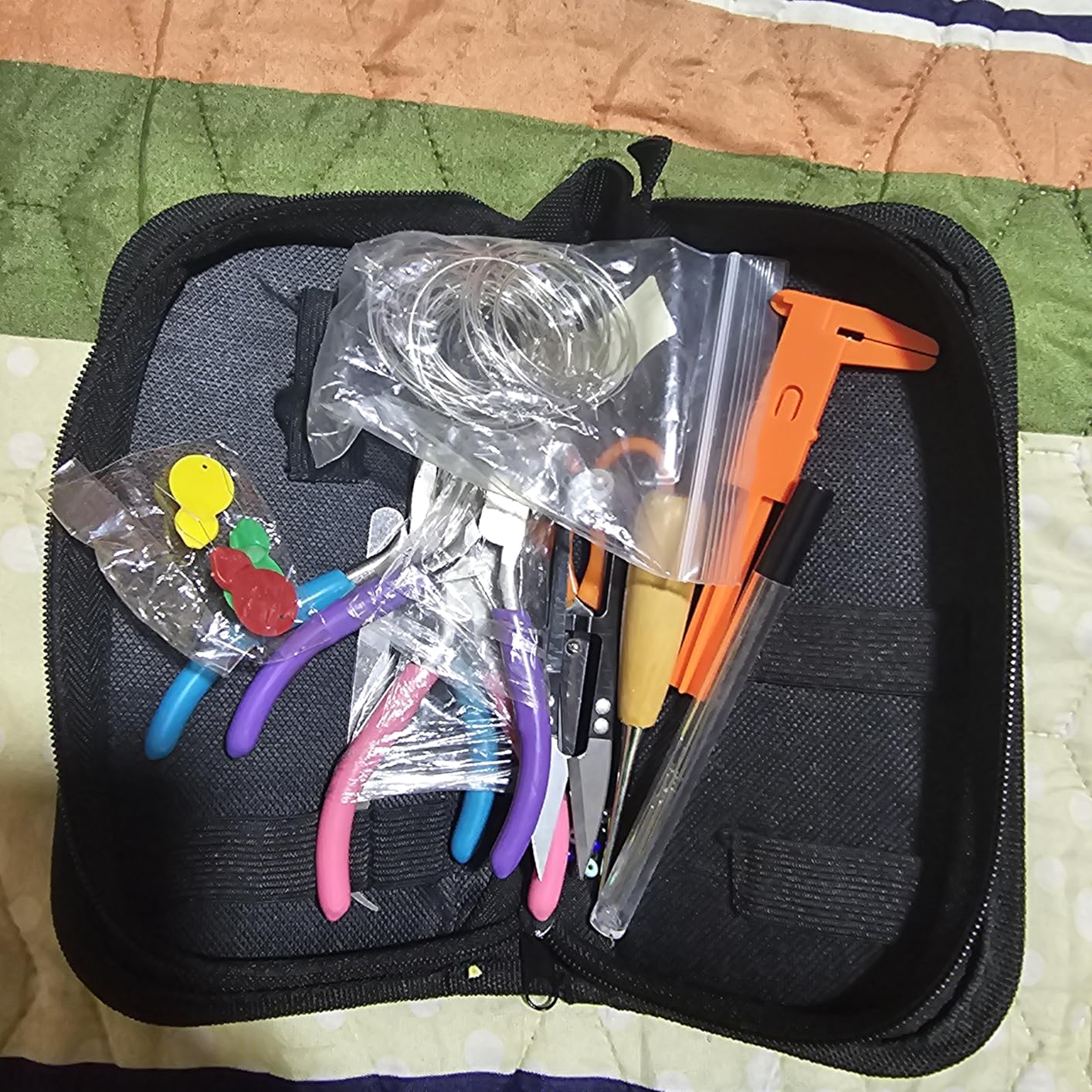 anezus Jewelry Making Tools Kit, Jewelry Making Supplies Wire Wrapping Kit with Beading Needles, Jewelry Pliers, Elastic String and Earring Findings for Jewelry Necklace Repair customer photo 1
