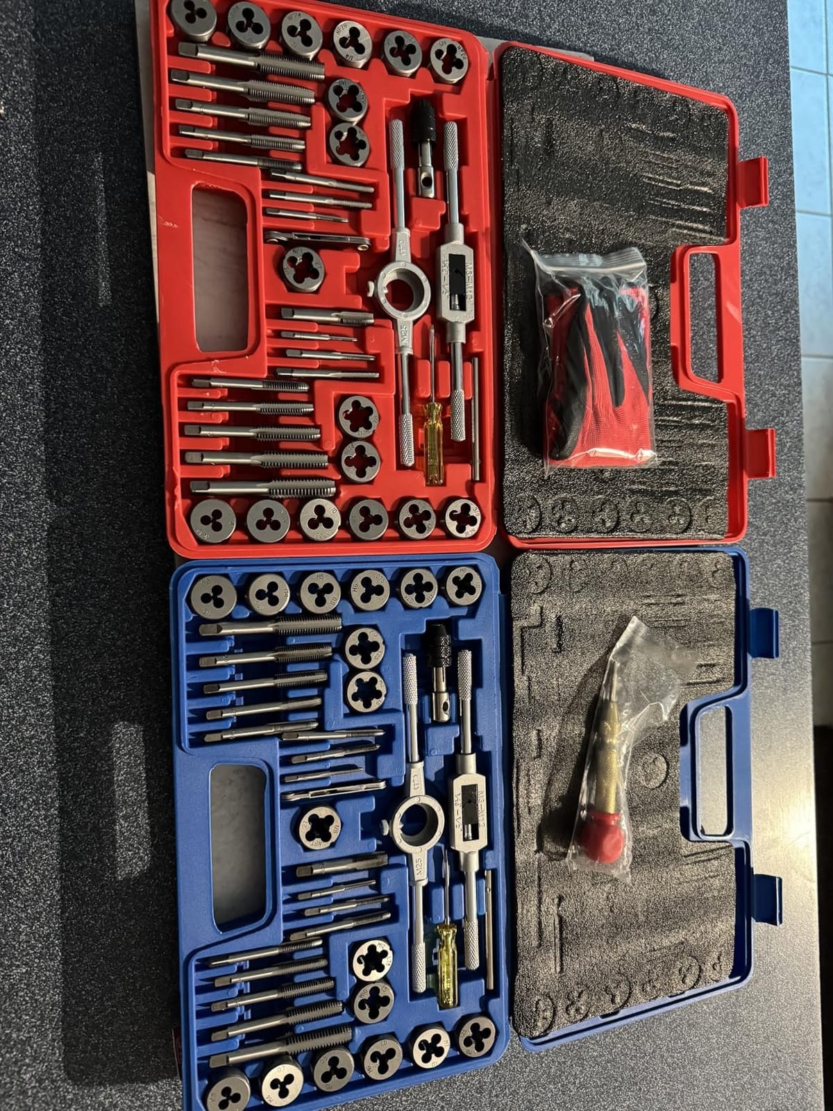 OMT Tap and Die Set, SAE and Metric Thread Repair and Cutting Kit | M3-M12 and #4-1/2 Inch, High-Carbon Chromium Steel, Internal and External Threads, Mechanics and Craftsmen, Coarse and Fine customer photo 2
