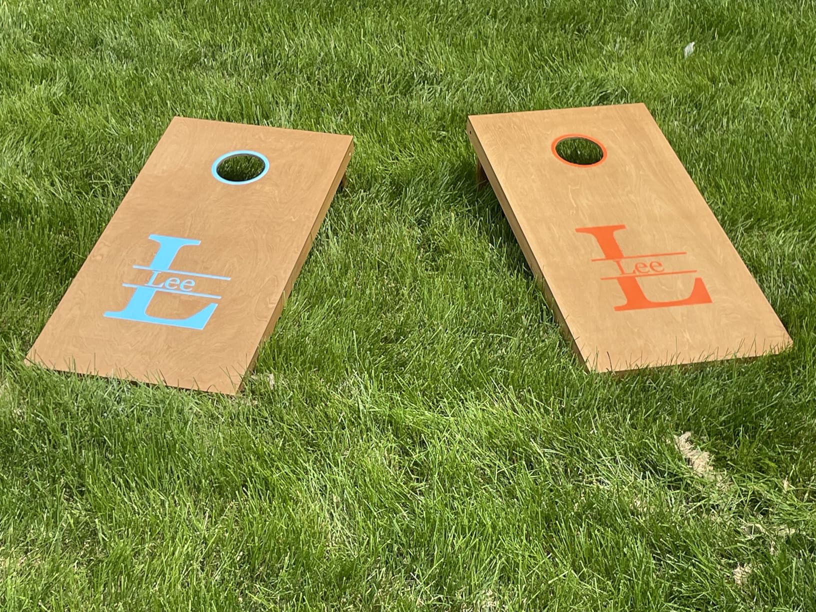 GoSports 4 ft x 2 ft Regulation Size Wooden Cornhole Boards Set with Light Brown Finish - Includes Carrying Case customer photo 2