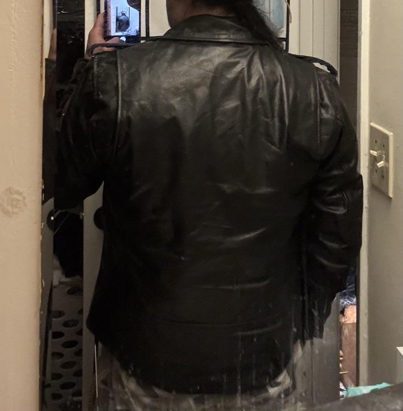 HWK Brando Leather Motorcycle Jacket for Men, Genuine Black Leather Jacket with Removable CE Armor for Motorbike Riding customer photo 1