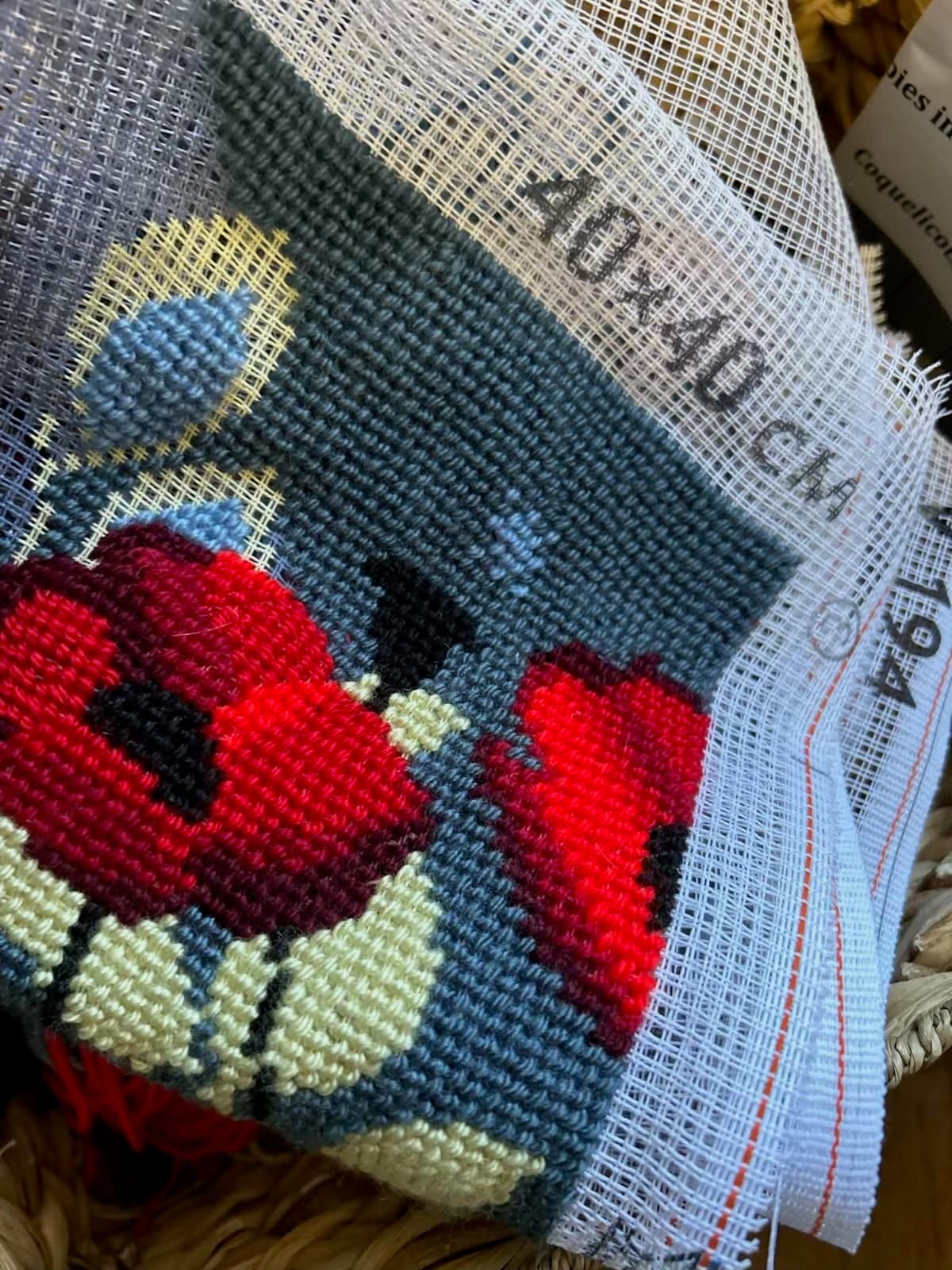 Brvsk Poppies in The Evening. Needlepoint Kit. Throw Pillow 16×16 Inches. Printed Tapestry Canvas, European Quality customer photo 1